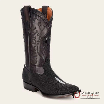 BOTAS CUADRA ESTILO RODEO AVESTRUZ BLACKCHERRY LASER &amp; BORDADO S