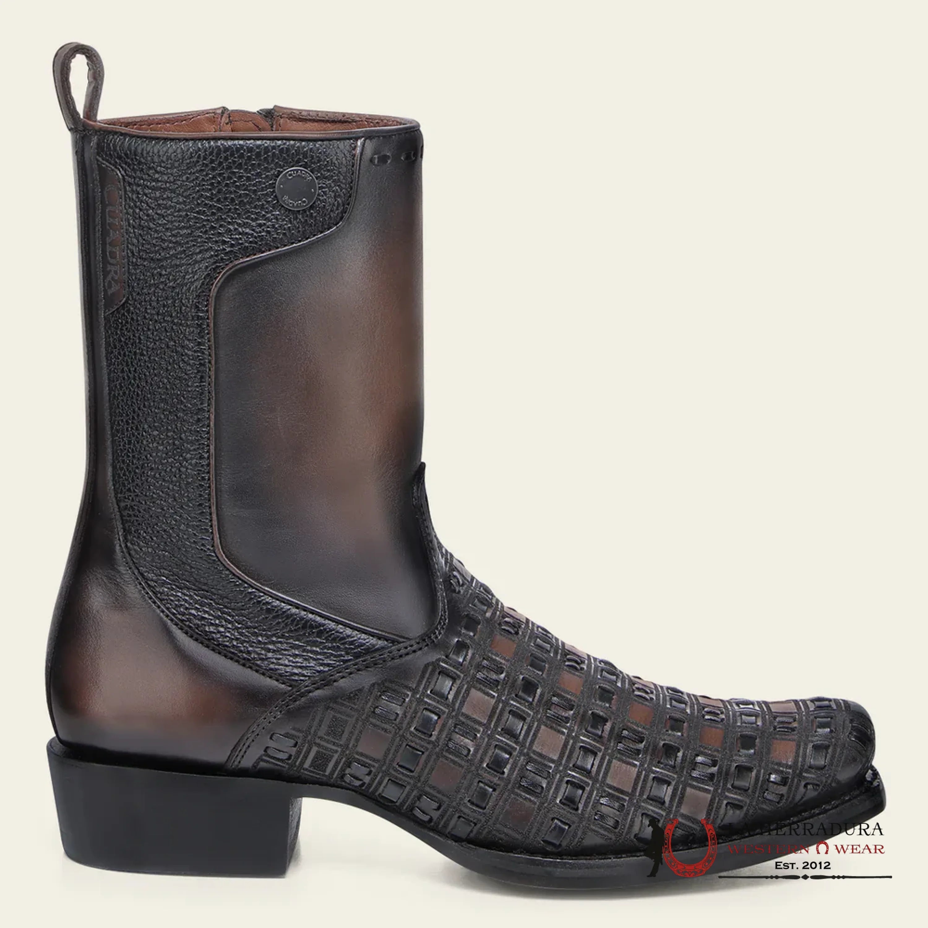 CUADRA BOTA DE RES CHOCOLATE & BLACK LÁSER CU940 BOTAS HOMBRES