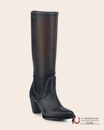 CUADRA BOTA DE RES SANTANA CAFÉ CHOCOLATE ZIPPER ROUND TOE CU885