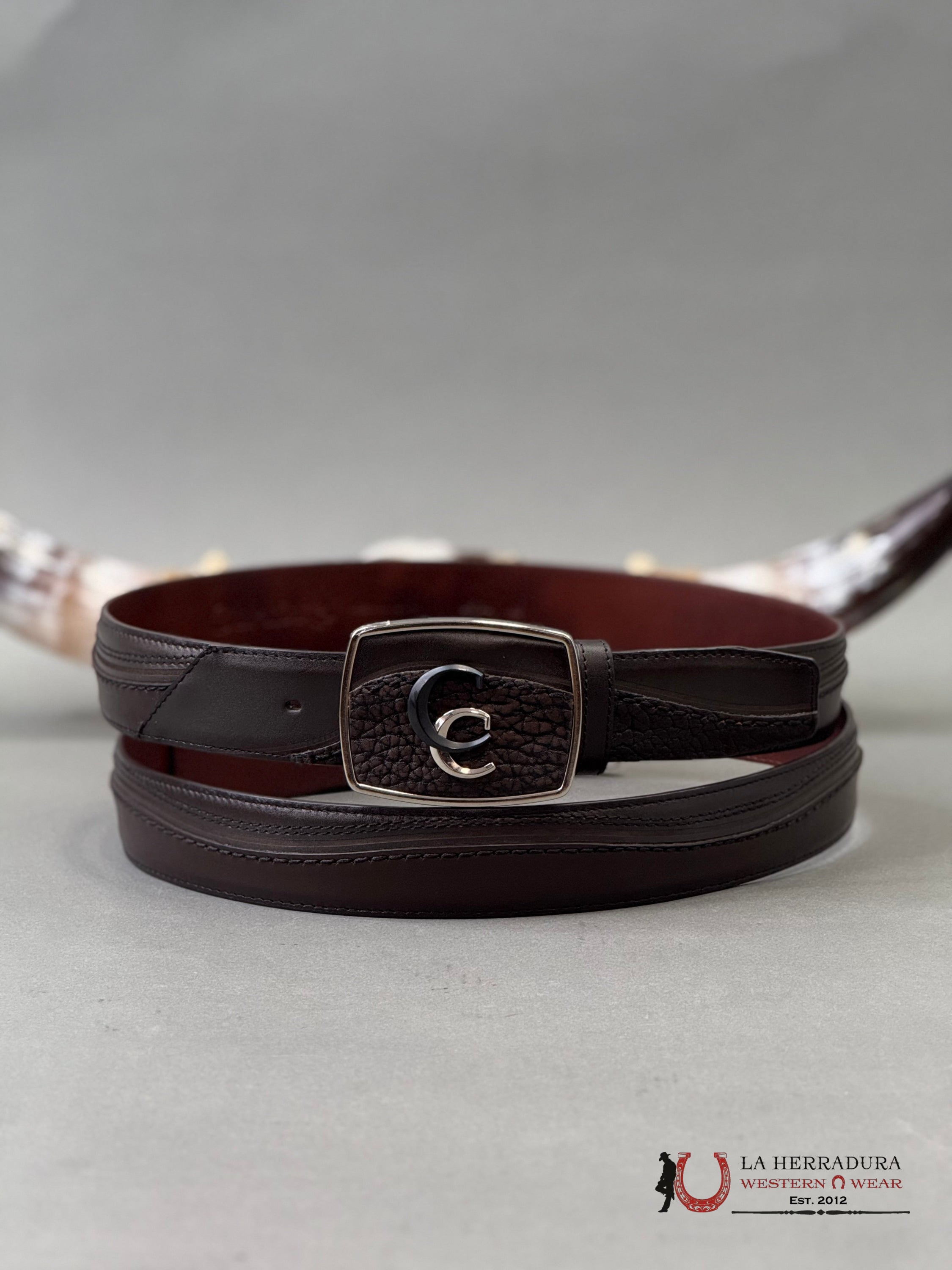 CUADRA Cinto De Res Toro Cuello Café CINTURONES HOMBRES