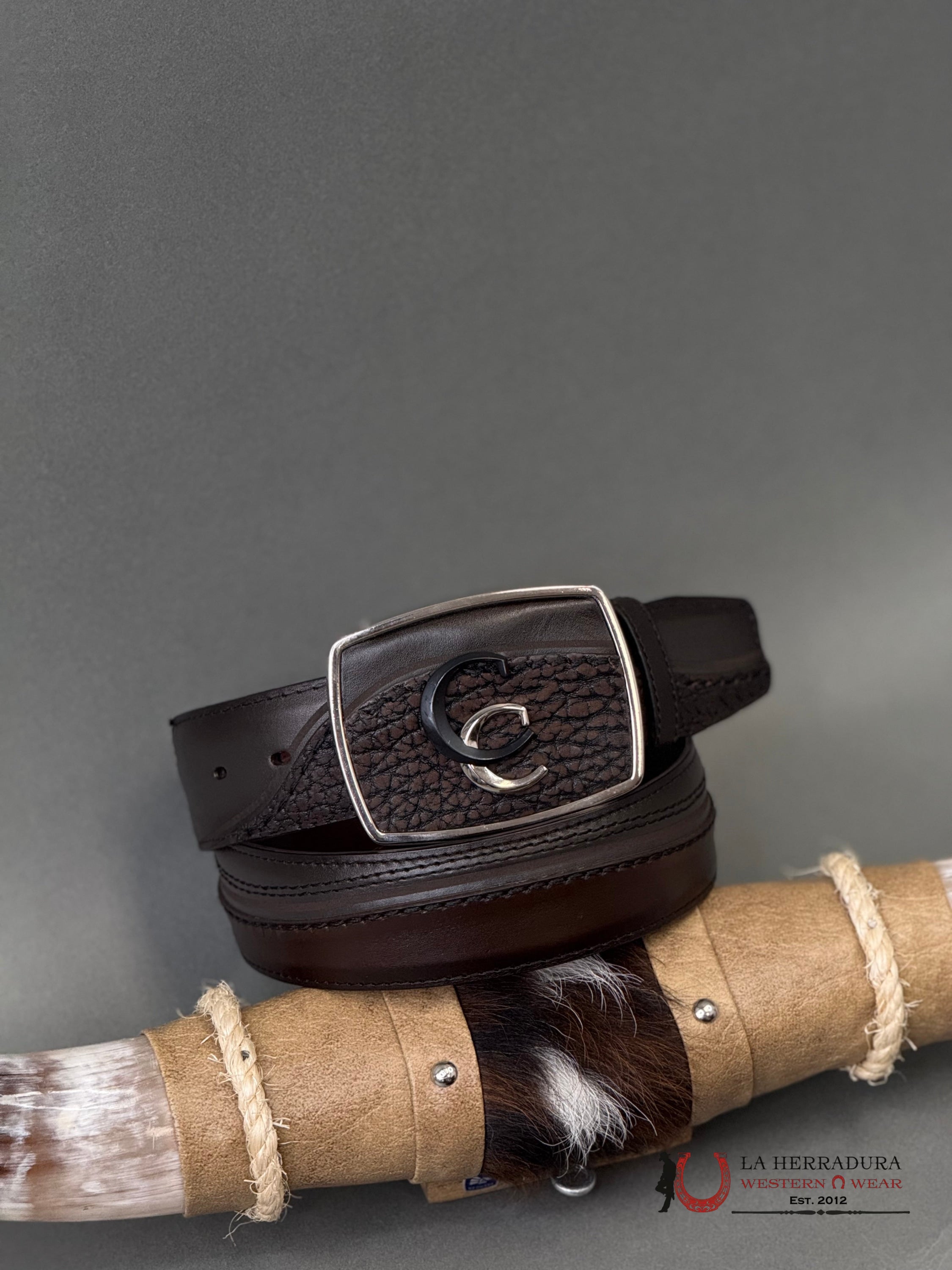 CUADRA Cinto De Res Toro Cuello Café CINTURONES HOMBRES