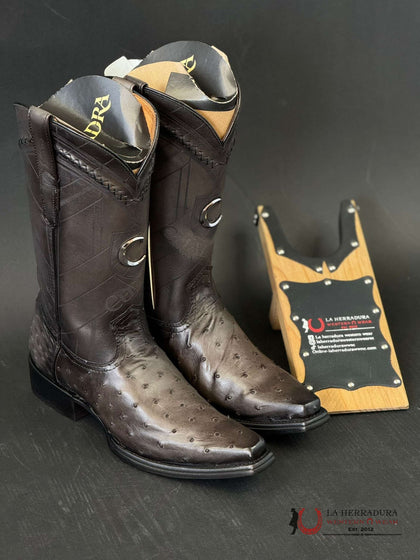 CUADRA CU603 BOOTS OSTRICH EVEREST GREY LASER & WOVEN NARROW SQUARE TOE CU603