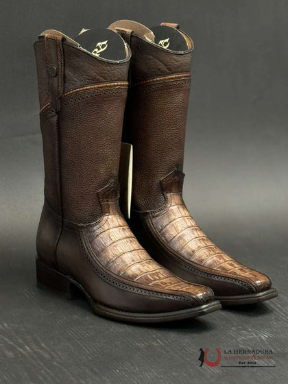 CUADRA CU679 BOOT FUSCUS CAIMAN COLA ARAUCO CHOCOLATE LASER NARROW SQUARE TOE CU679
