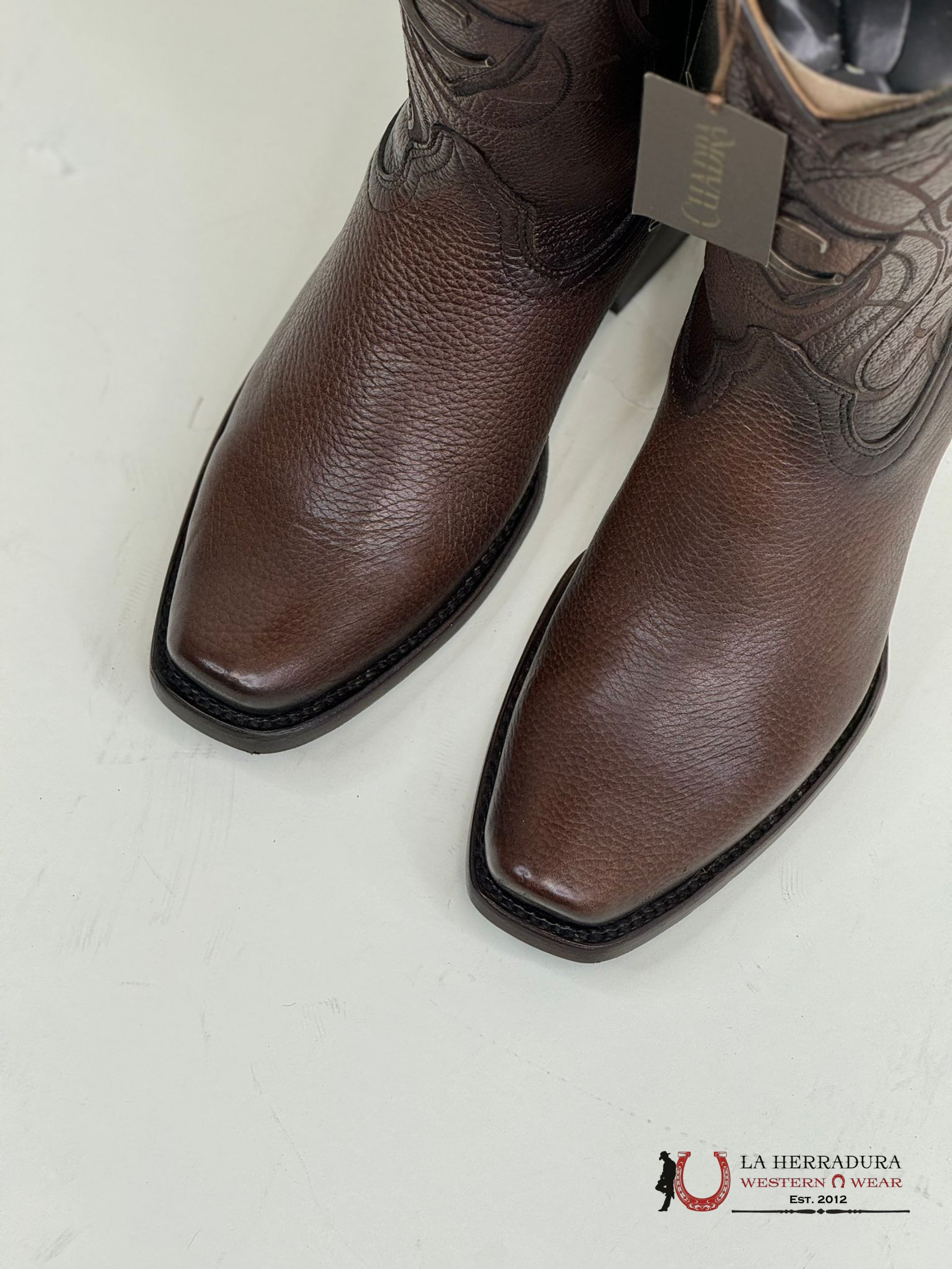 Cuadra Boots Deer Venado Brown Italiano Semi Square Toe Cu801 Botas Hombres