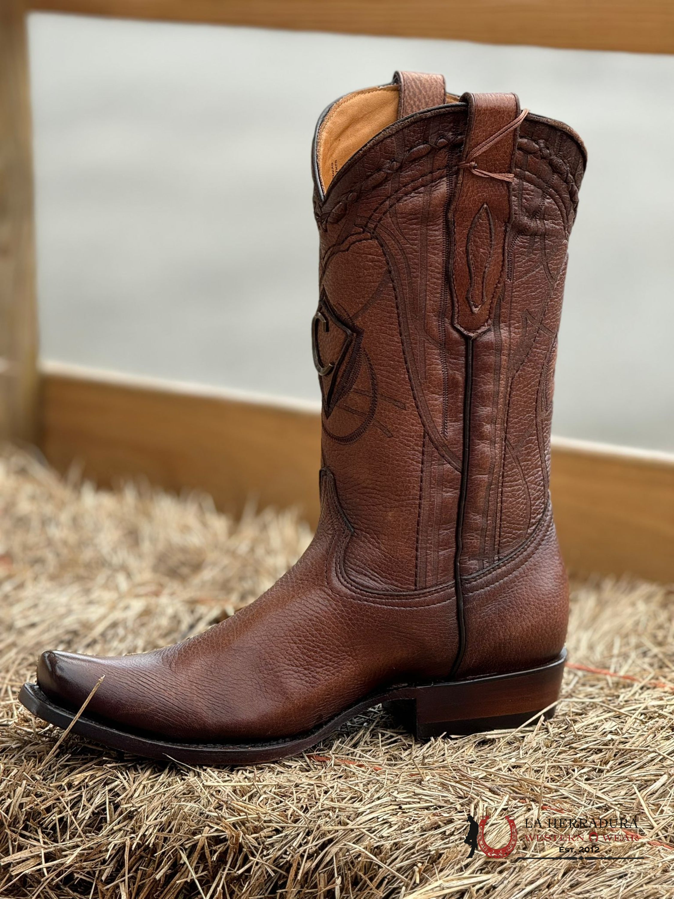 Cuadra Boots Deer Venado Brown Italiano Semi Square Toe Cu801 Botas Hombres