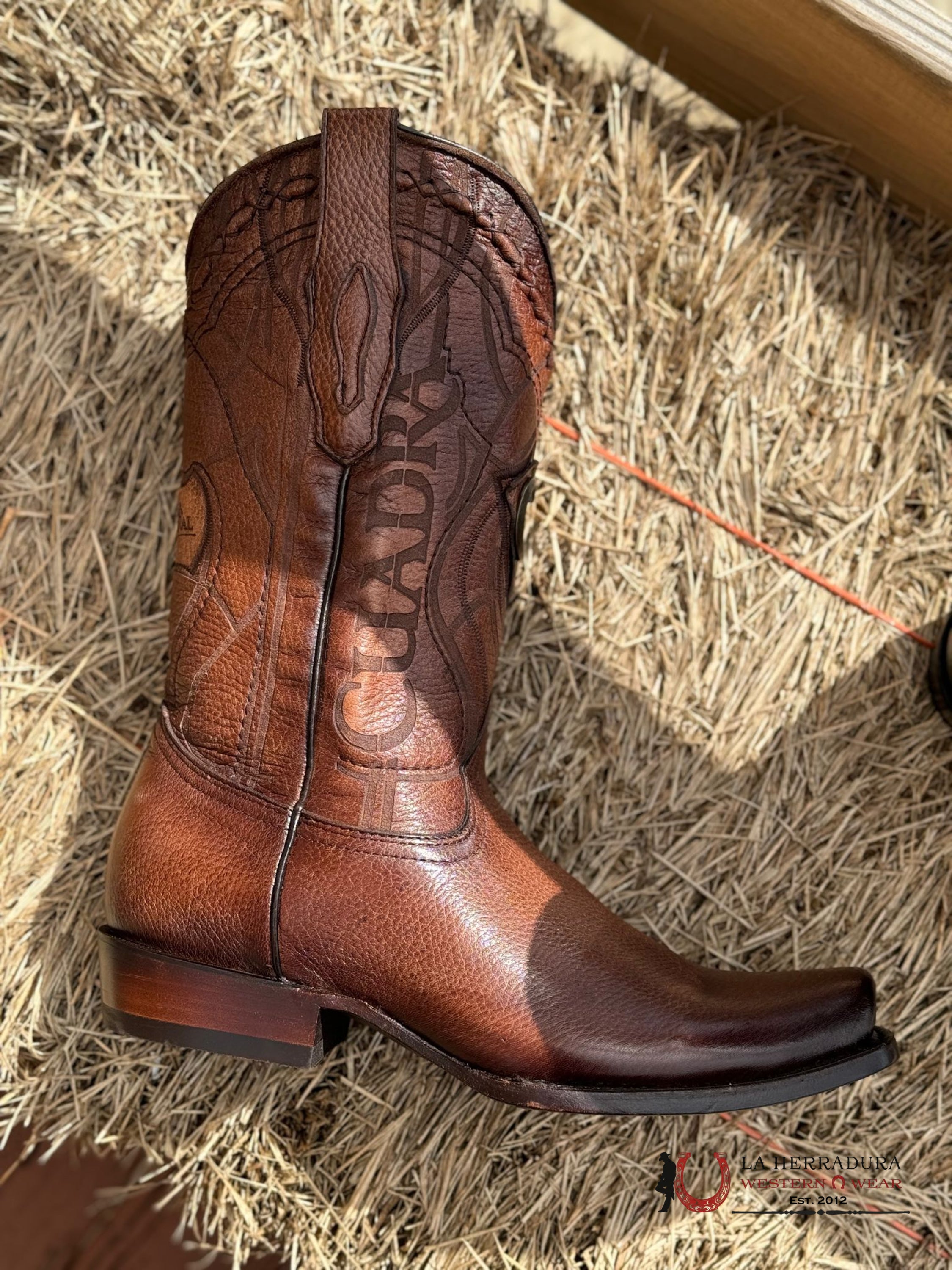 Cuadra Boots Deer Venado Brown Italiano Semi Square Toe Cu801 Botas Hombres