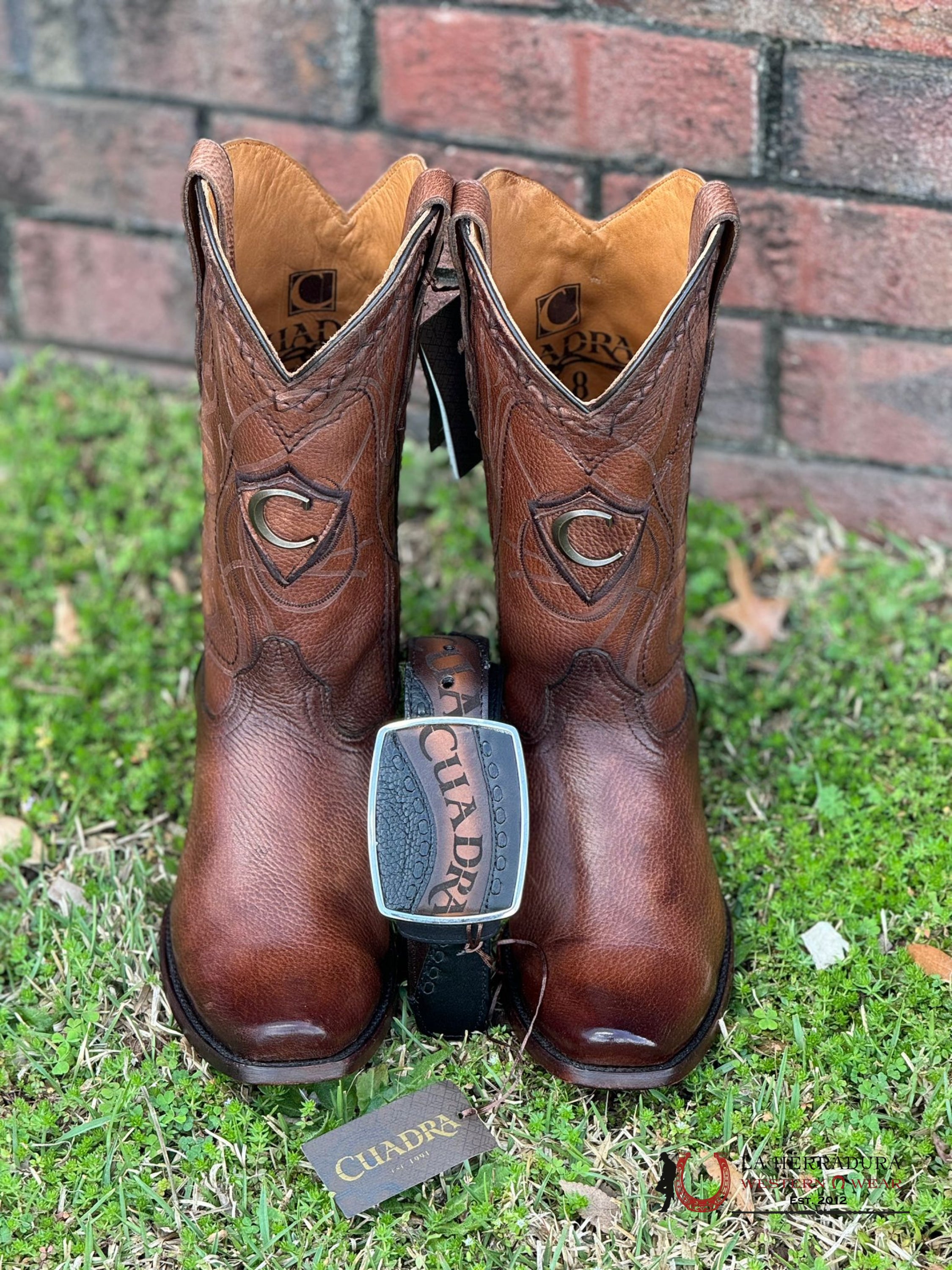 Cuadra Boots Deer Venado Brown Italiano Semi Square Toe Cu801 Botas Hombres