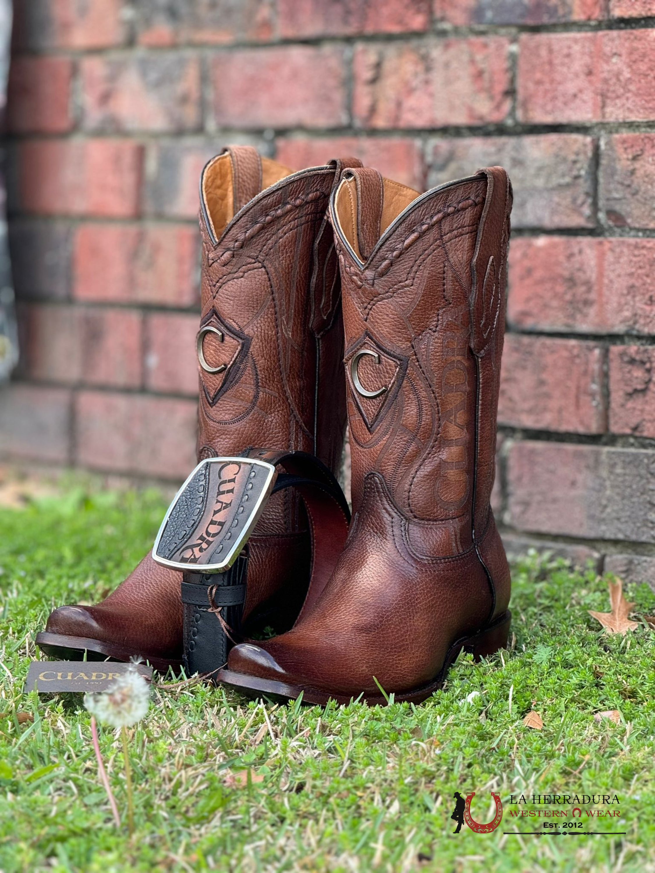 Cuadra Boots Deer Venado Brown Italiano Semi Square Toe Cu801 Botas Hombres