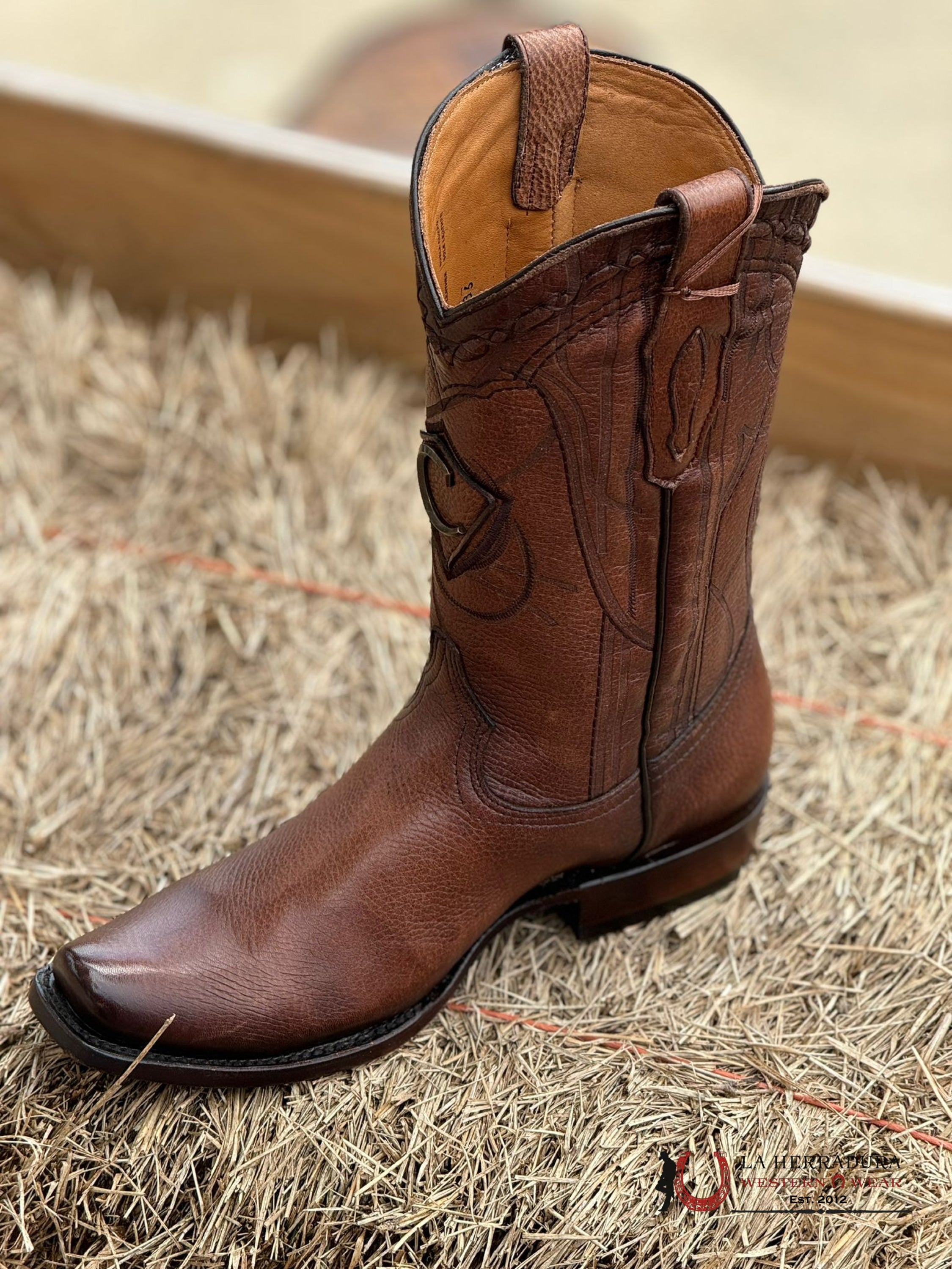 Cuadra Boots Deer Venado Brown Italiano Semi Square Toe Cu801 Botas Hombres