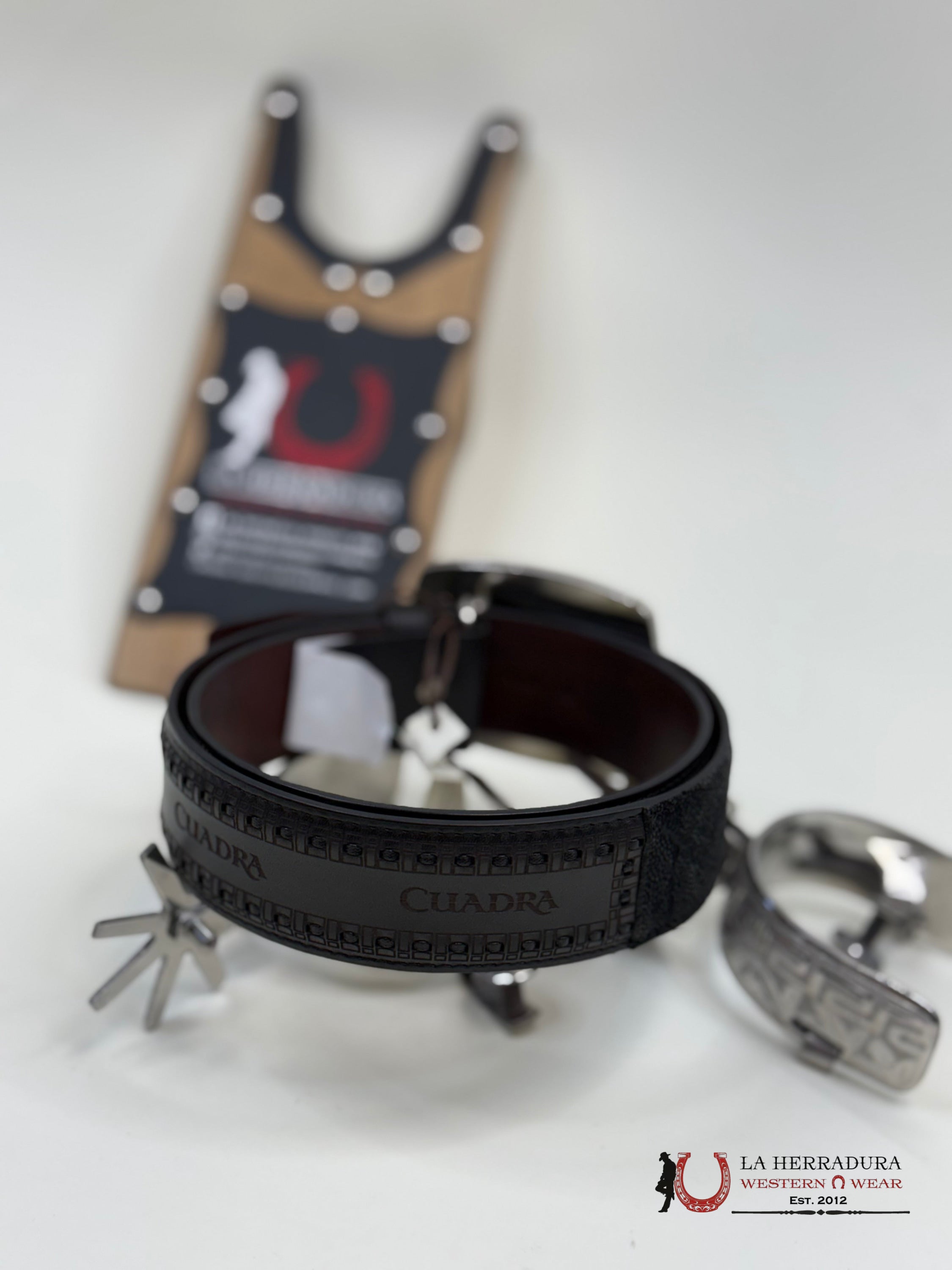 Cuadra Elefante Laser/Wov Black Belt Cinturones Hombres