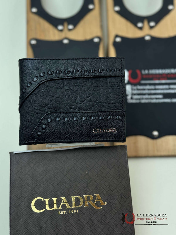 CARTERA CUADRA EXÓTICA DE ELEFANTE NEGRO