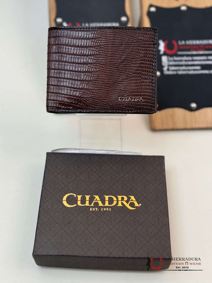 CUADRA EXOTIC LIZARD TEJU BROWN WALLET DU345