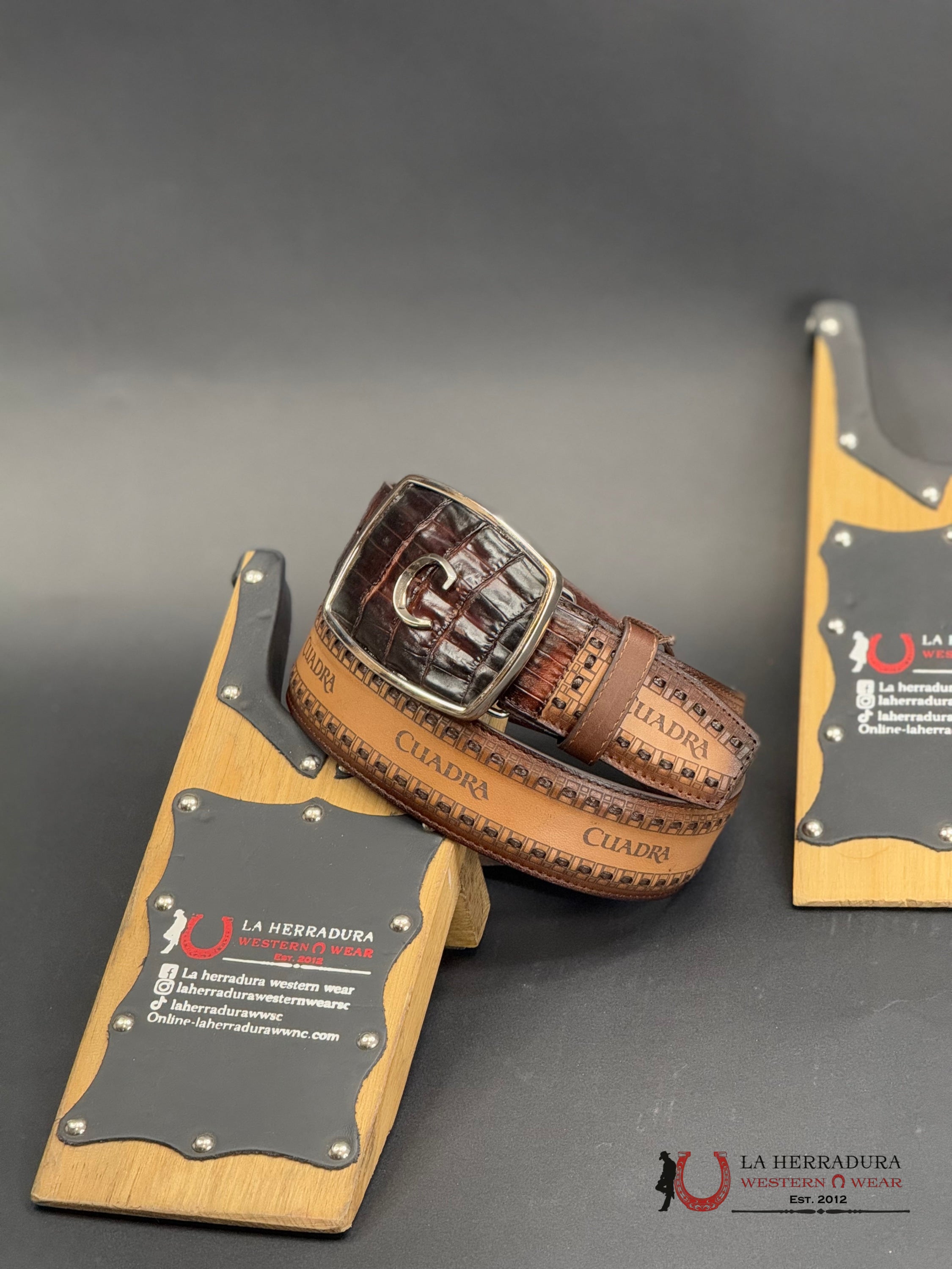 Cuadra Fuscus Belly Honey Caiman Belt Bc171 Cinturones Hombres