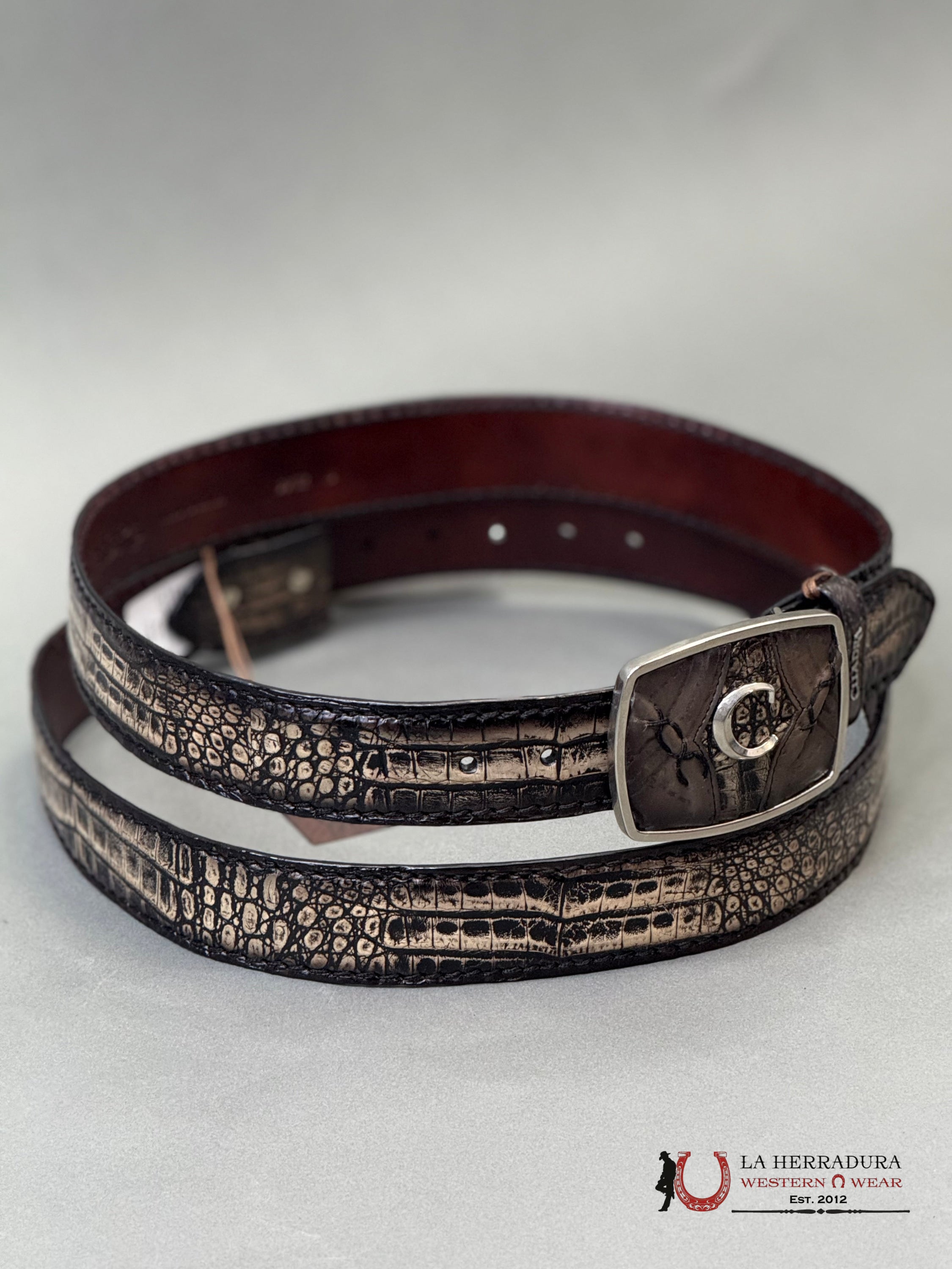 CUADRA FUSCUS BELLY LOMO ATLANTIS NEGRO BROWN BELT CINTURONES HOMBRES