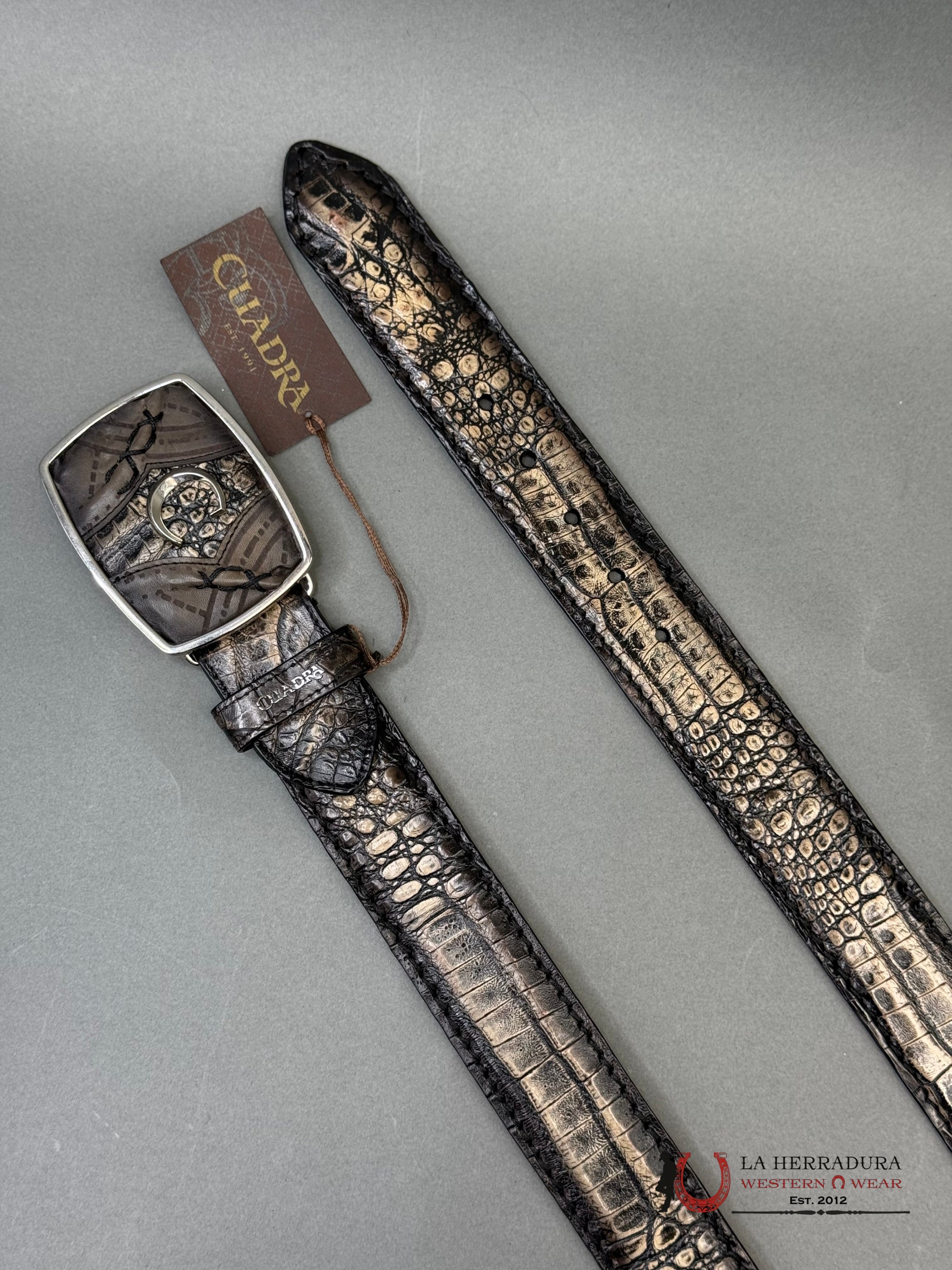 CUADRA FUSCUS BELLY LOMO ATLANTIS NEGRO BROWN BELT CINTURONES HOMBRES