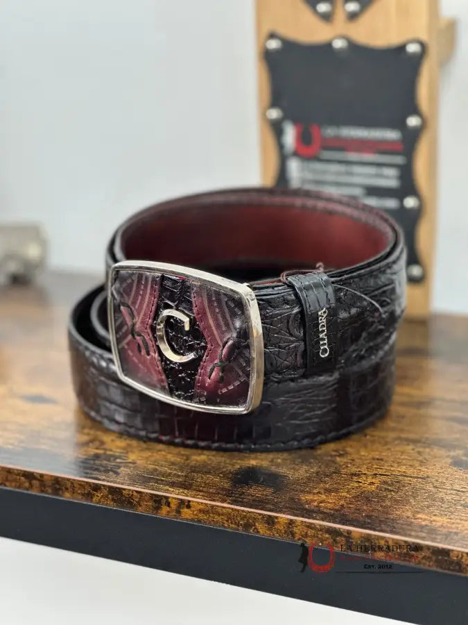 Cuadra Fuscus Lomo Belly Complete Black Cherry Belt Cinturones Hombres