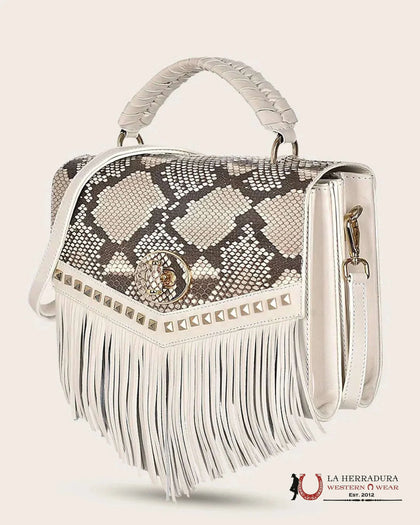 CUADRA HAND BAG PYTHON PLUNGE NATURAL STUD DU568