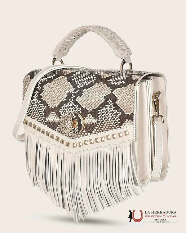 CUADRA HAND BAG PYTHON PLUNGE NATURAL STUD DU568