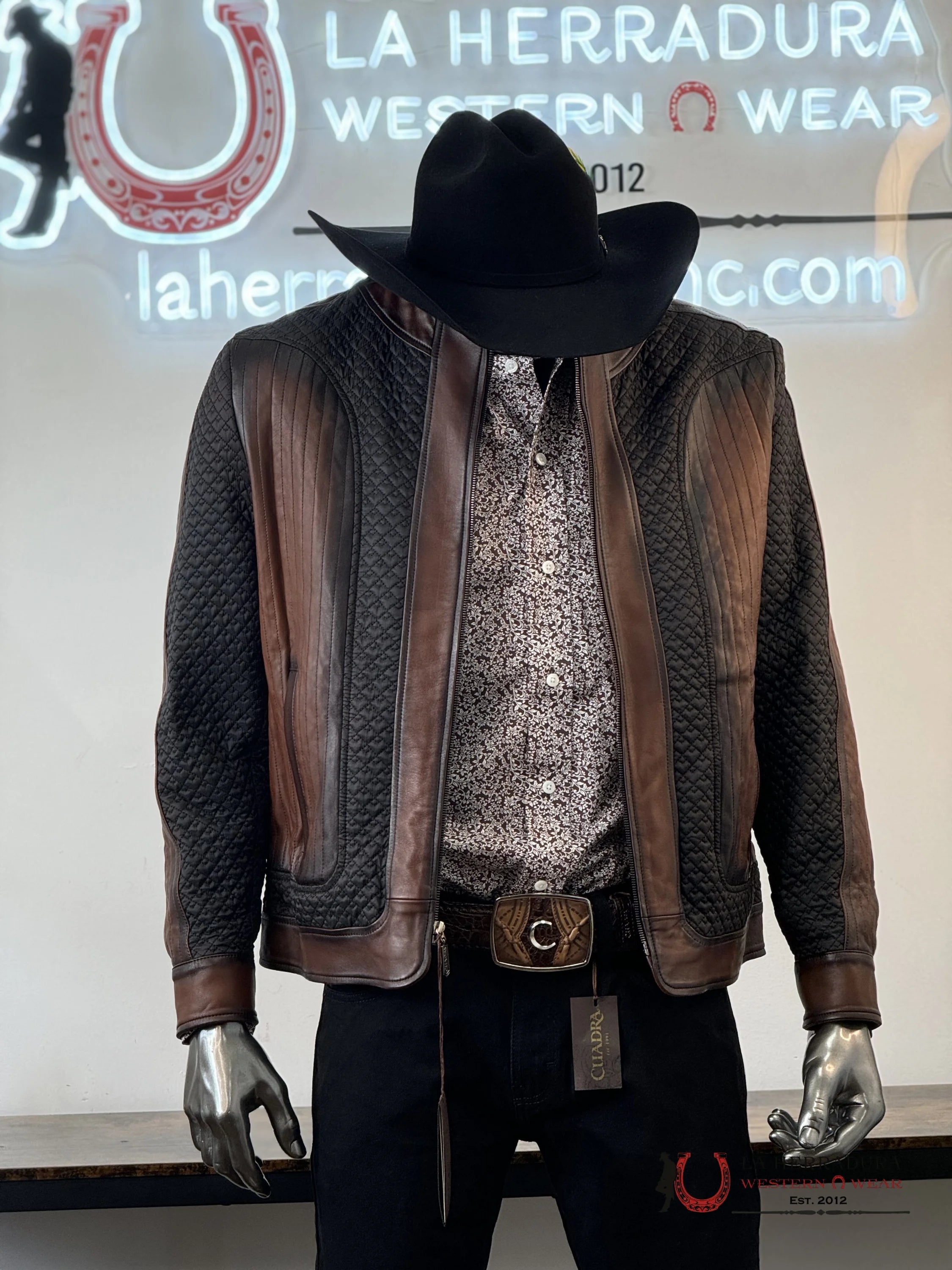 Cuadra Hand-Shaded Cordero Vic Flor Zipper Ropa Hombres