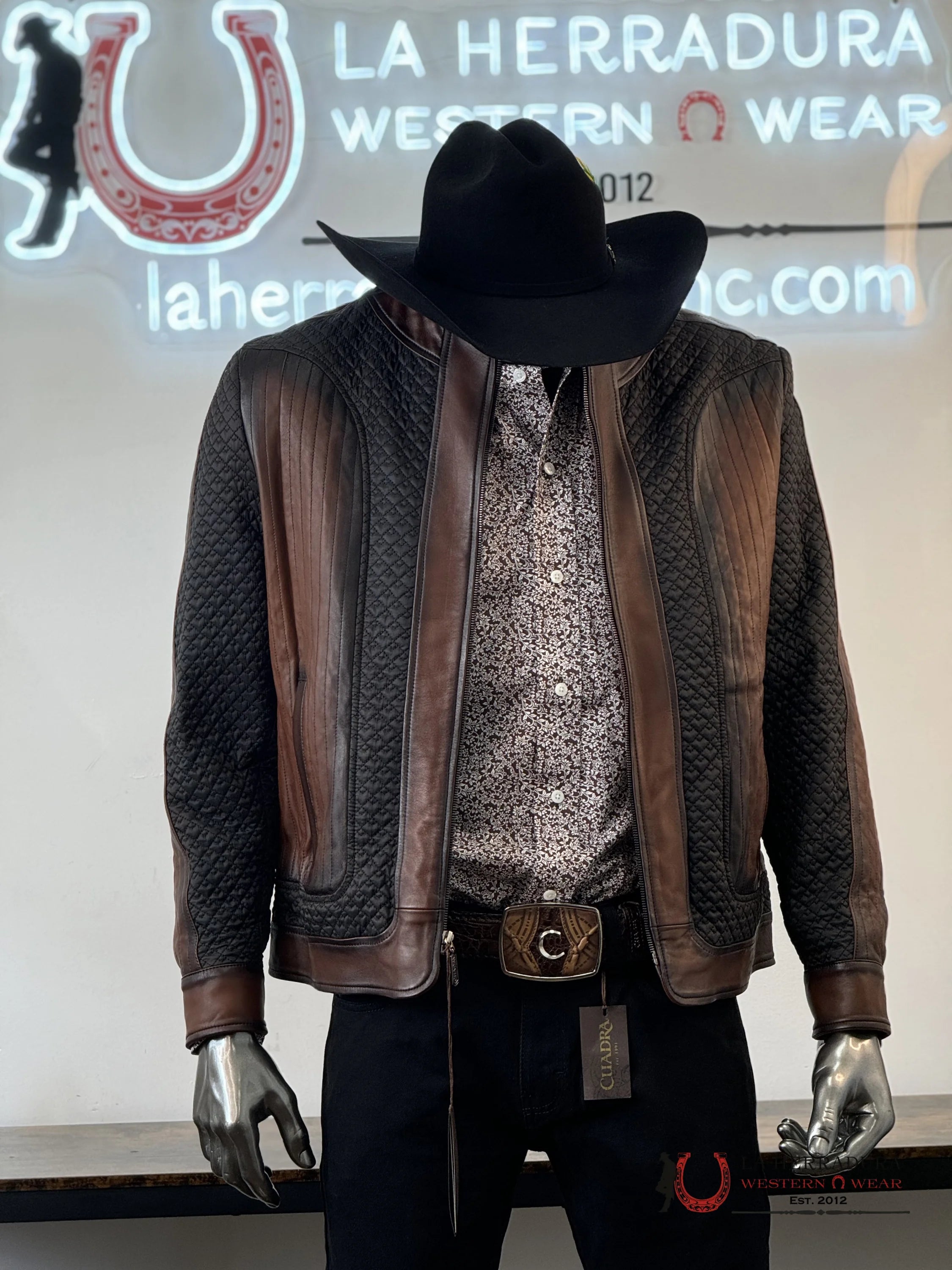 Cuadra Hand-Shaded Cordero Vic Flor Zipper Ropa Hombres