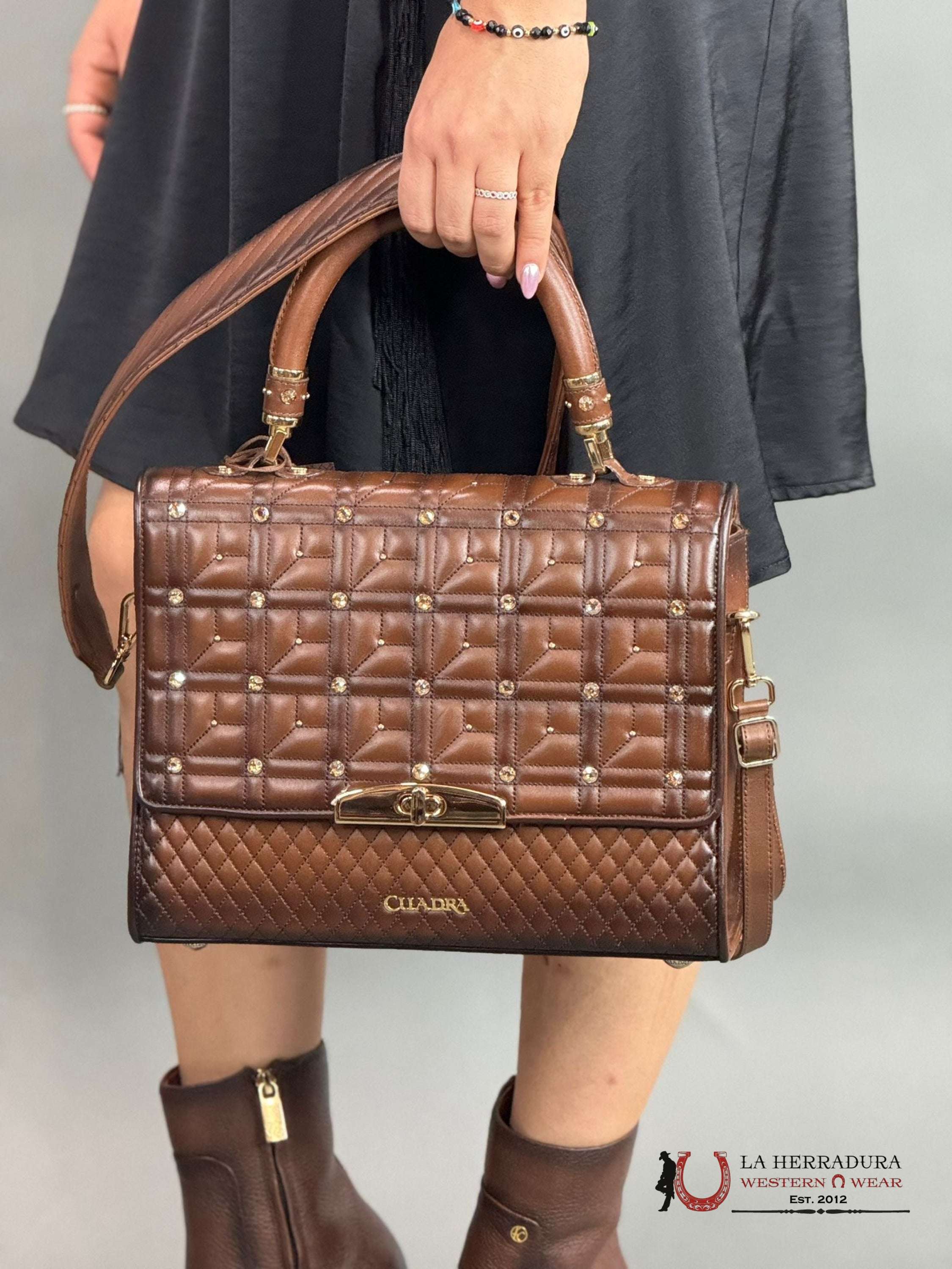 CUADRA HONEY HAND BAG RES AZTECA MIEL CRYSTALS DU406