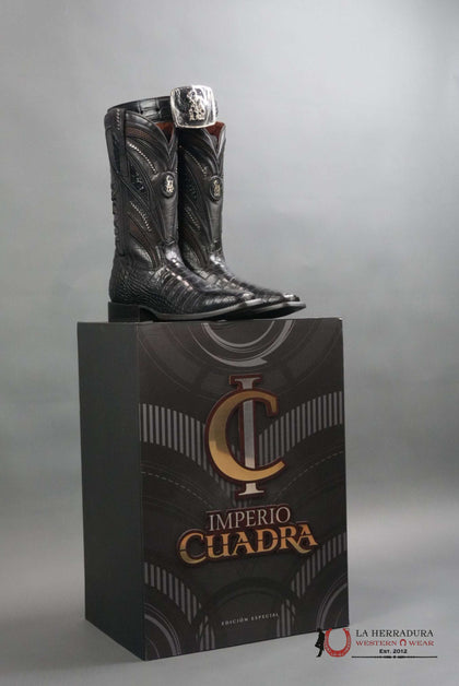 BOTAS CUADRA IMPERIO ALIGÁTOR/CAIMÁN EDICIÓN LIMITADA NEGRAS PUNTA CUADRADA CU923