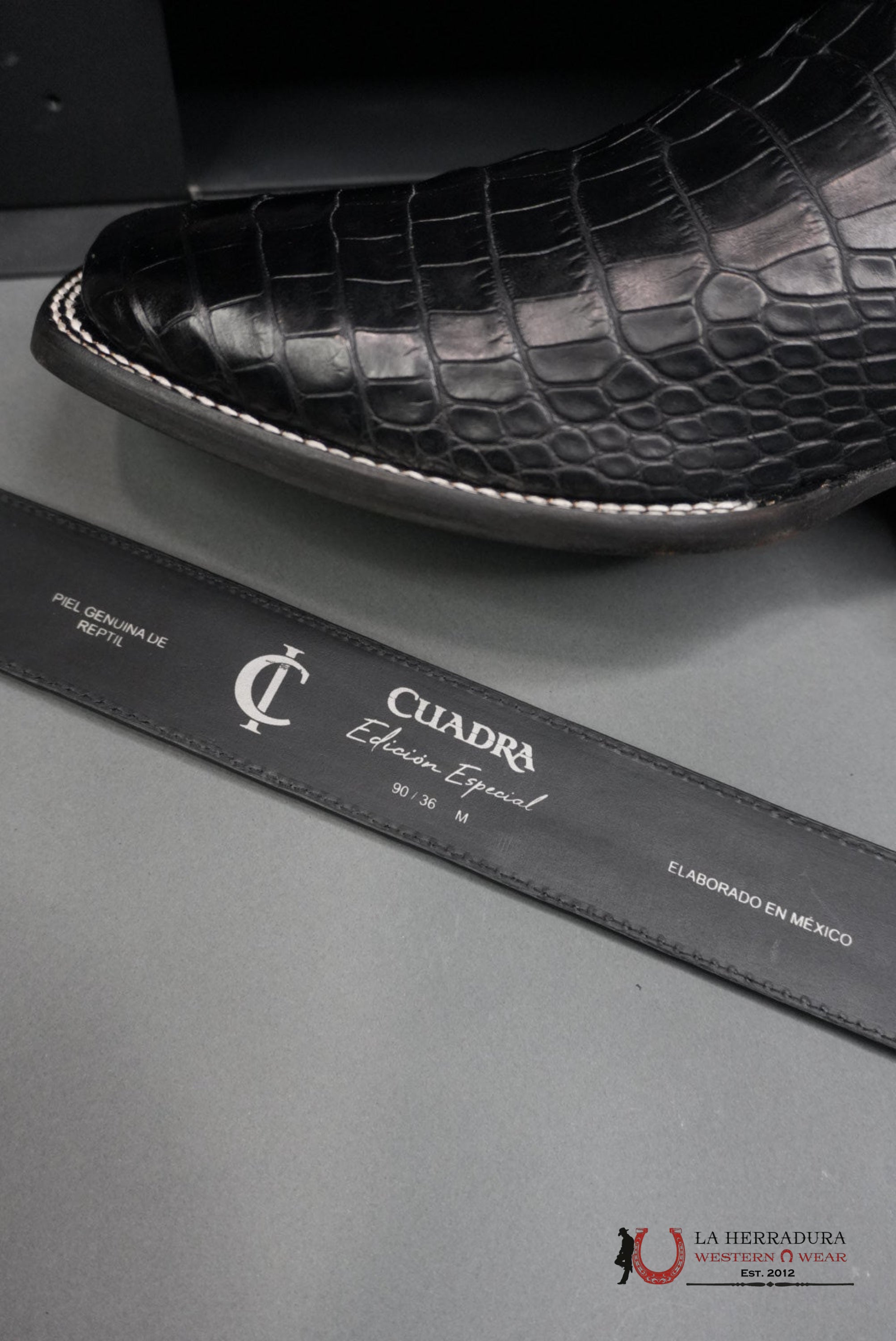 CUADRA IMPERIO BOOTS ALIGATOR/CAIMAN LIMITED EDITION BLACK SQUARE TOE (EE) BOTAS HOMBRES