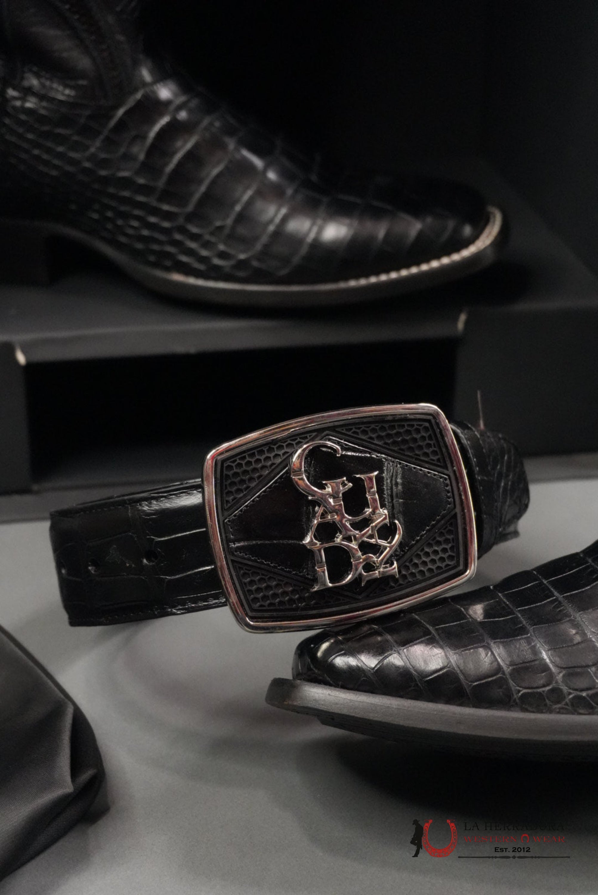 CUADRA IMPERIO BOOTS ALIGATOR/CAIMAN LIMITED EDITION BLACK SQUARE TOE (EE) BOTAS HOMBRES