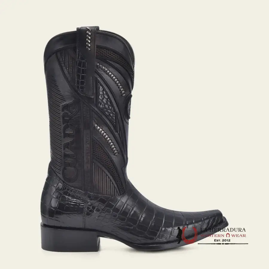 Cuadra Imperio Boots Aligator Limited Edition Black Narrow Botas Hombres