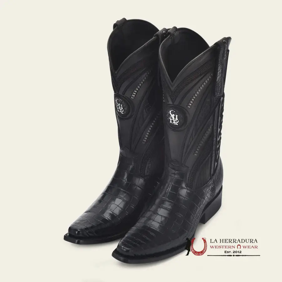 Cuadra Imperio Boots Aligator Limited Edition Black Narrow Botas Hombres