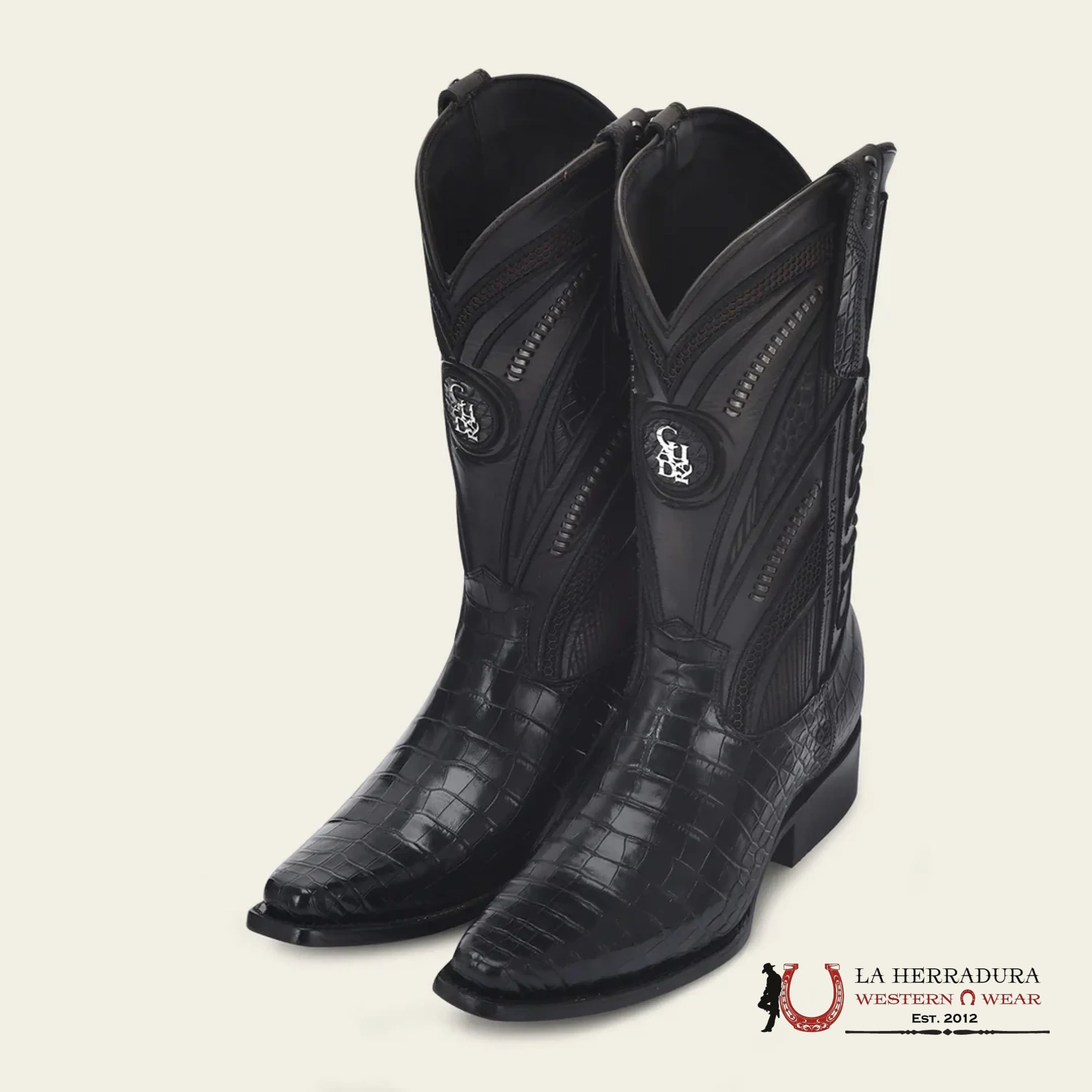 Cuadra Imperio Boots Aligator Limited Edition Black Narrow Botas Hombres