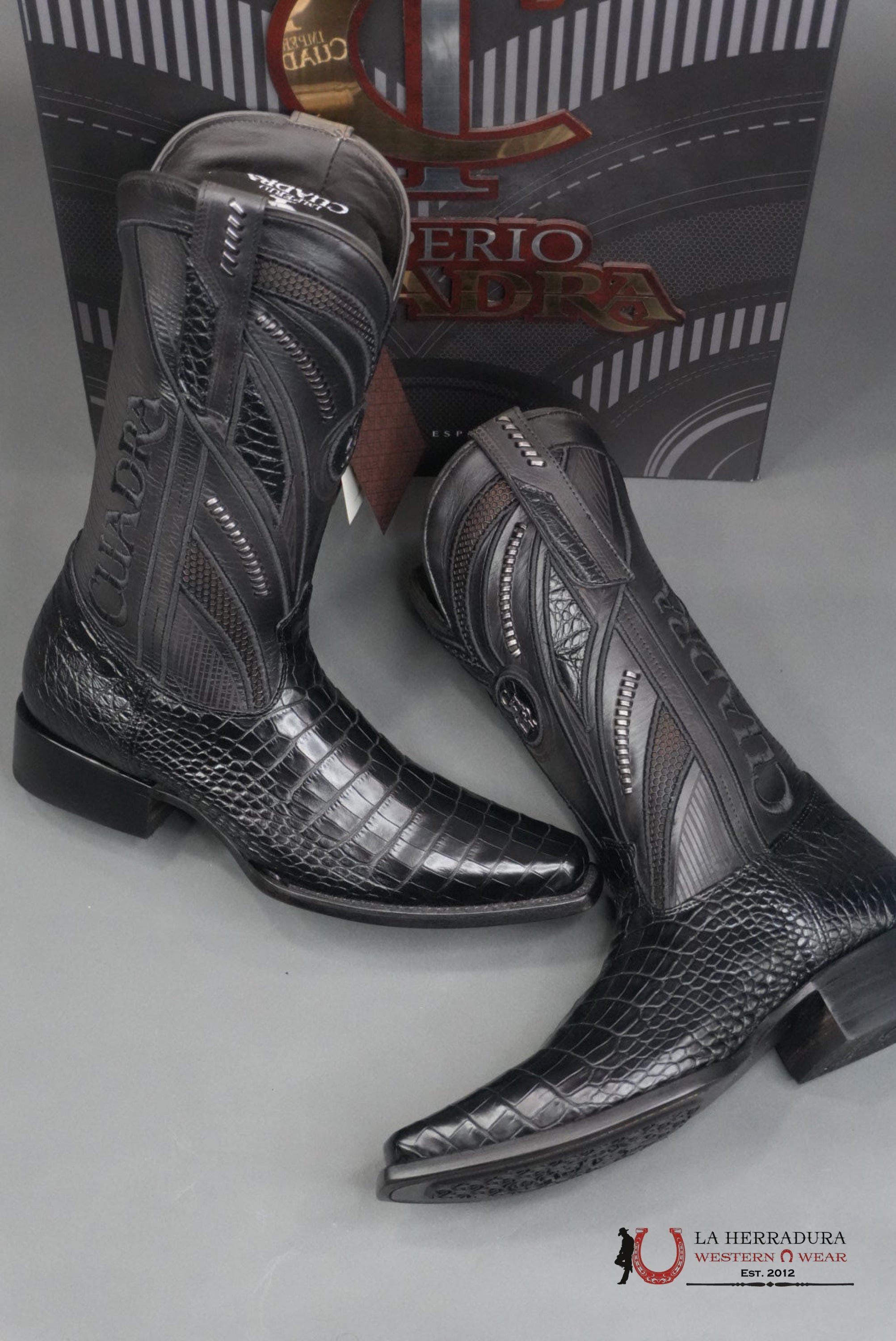 CUADRA IMPERIO BOOTS ALIGATOR LIMITED EDITION BLACK NARROW BOTAS HOMBRES