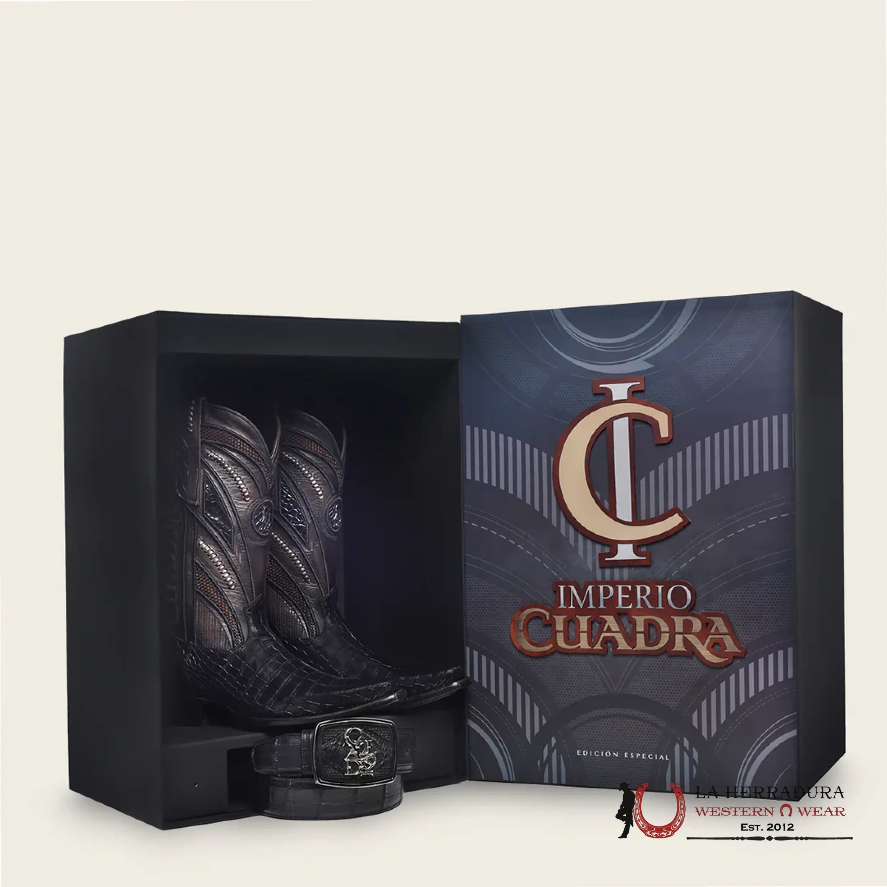 Cuadra Imperio Boots Aligator Limited Edition Black Narrow Botas Hombres