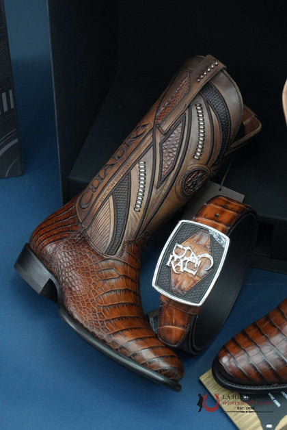 BOTAS CUADRA IMPERIO COCODRILO EDICIÓN LIMITADA PUNTA OVALADA BROOKLYN CU819