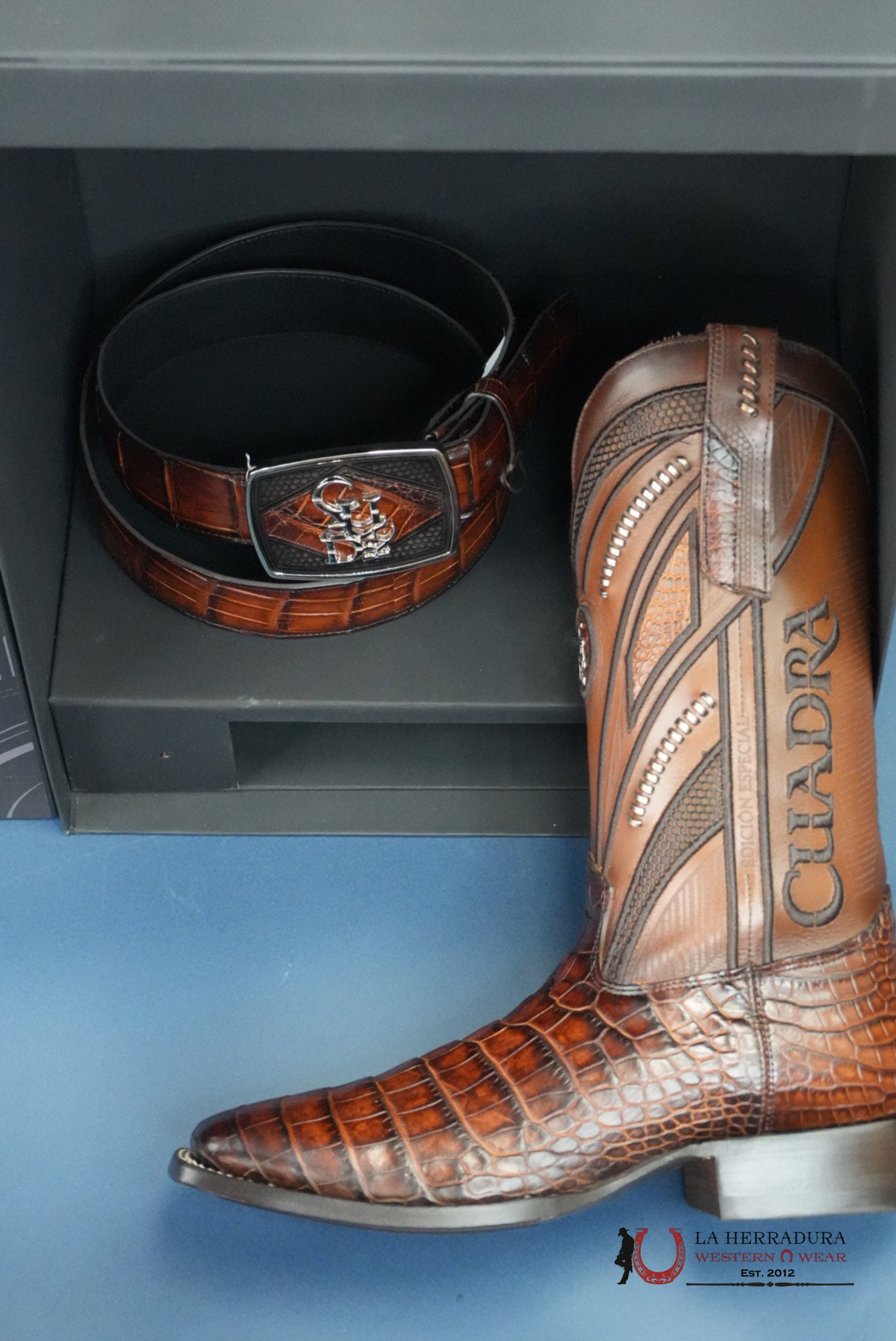 CUADRA IMPERIO BOOTS ALLIGATOR LIMITED EDTION BROOKLYN SAND SQUARE TOE BOTAS HOMBRES