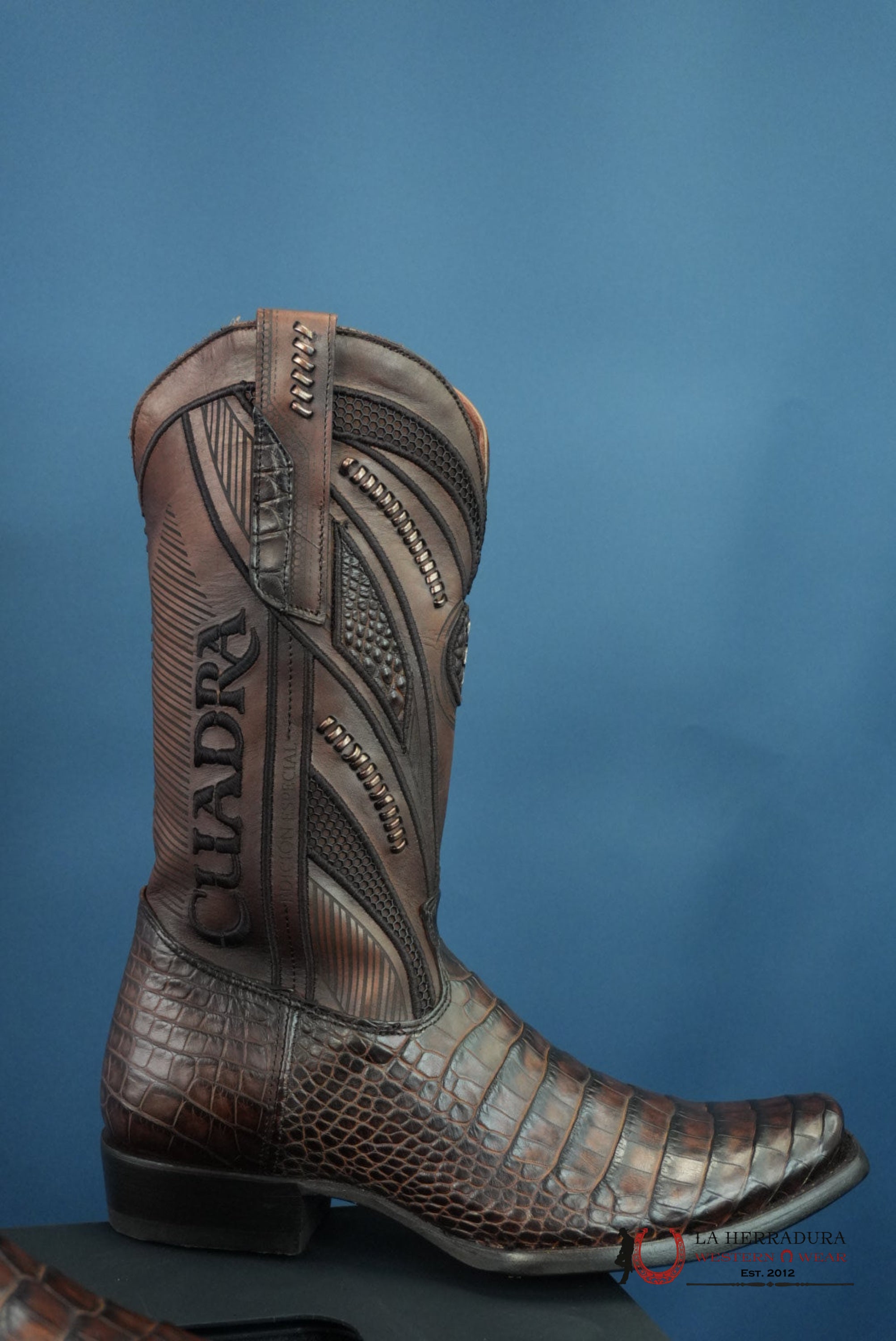 CUADRA IMPERIO BOOTS ALLIGATOR LIMITED EDTION MOKA NARROW SQUARE TOE BOTAS HOMBRES