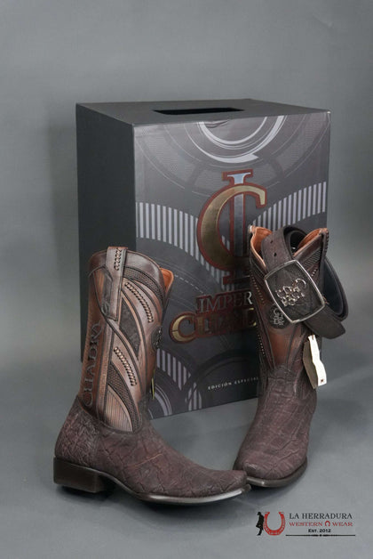 BOTAS CUADRA IMPERIO ELEPHANT EDICIÓN LIMITADA CAFÉ HORMAS ESTRECHAS CU740