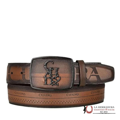 CUADRA LEATHER SILLERO OVER CASTAÑO BELT BC314
