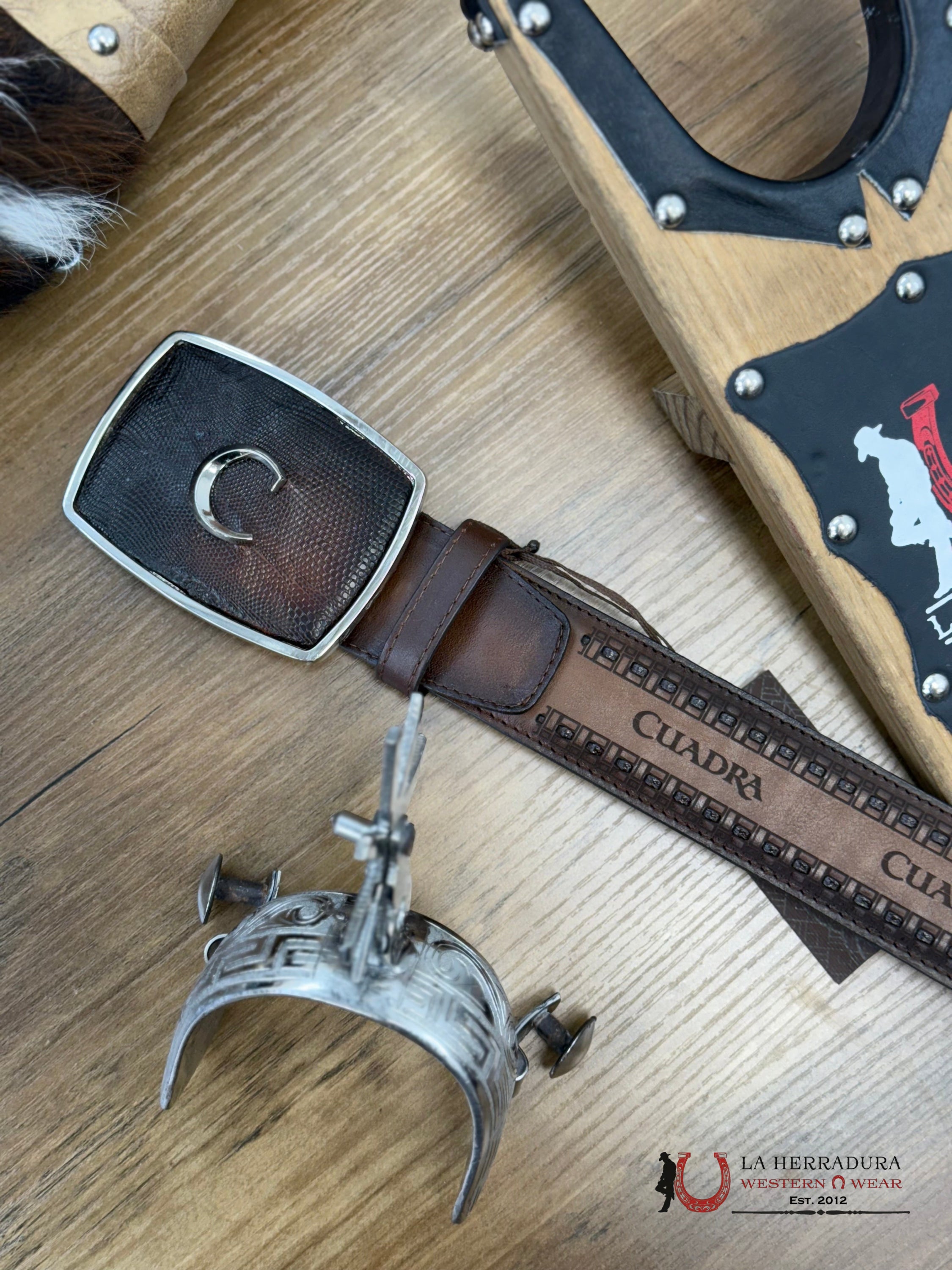 Cuadra Lizard Teju Brown Belt Cinturones Hombres