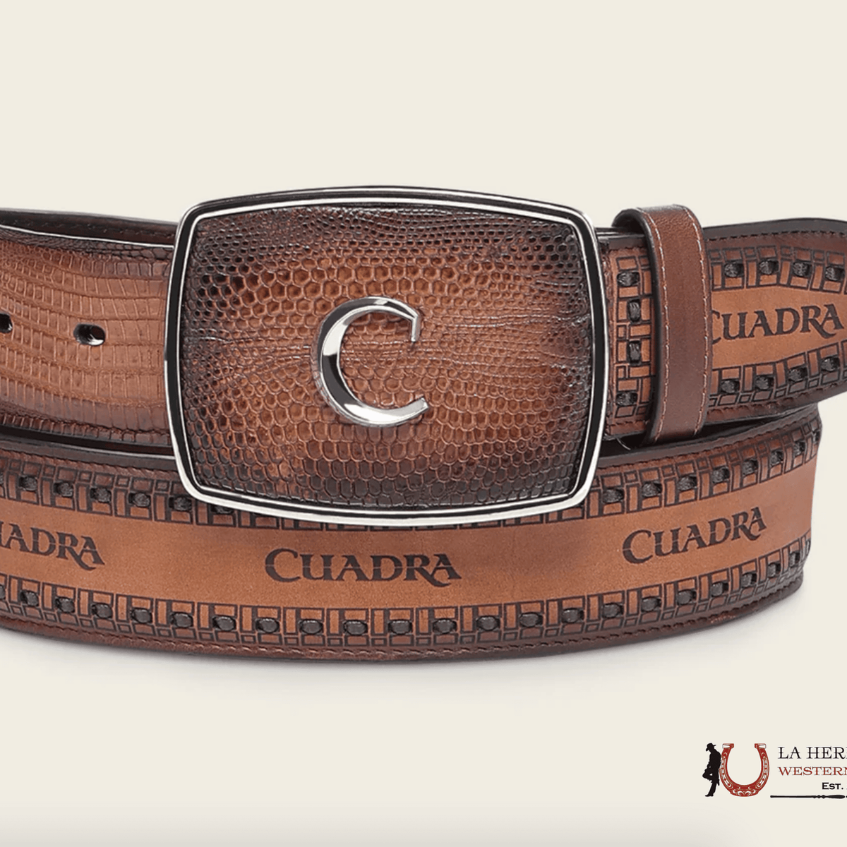 CUADRA LIZARD TEJU BROWN BELT BC356