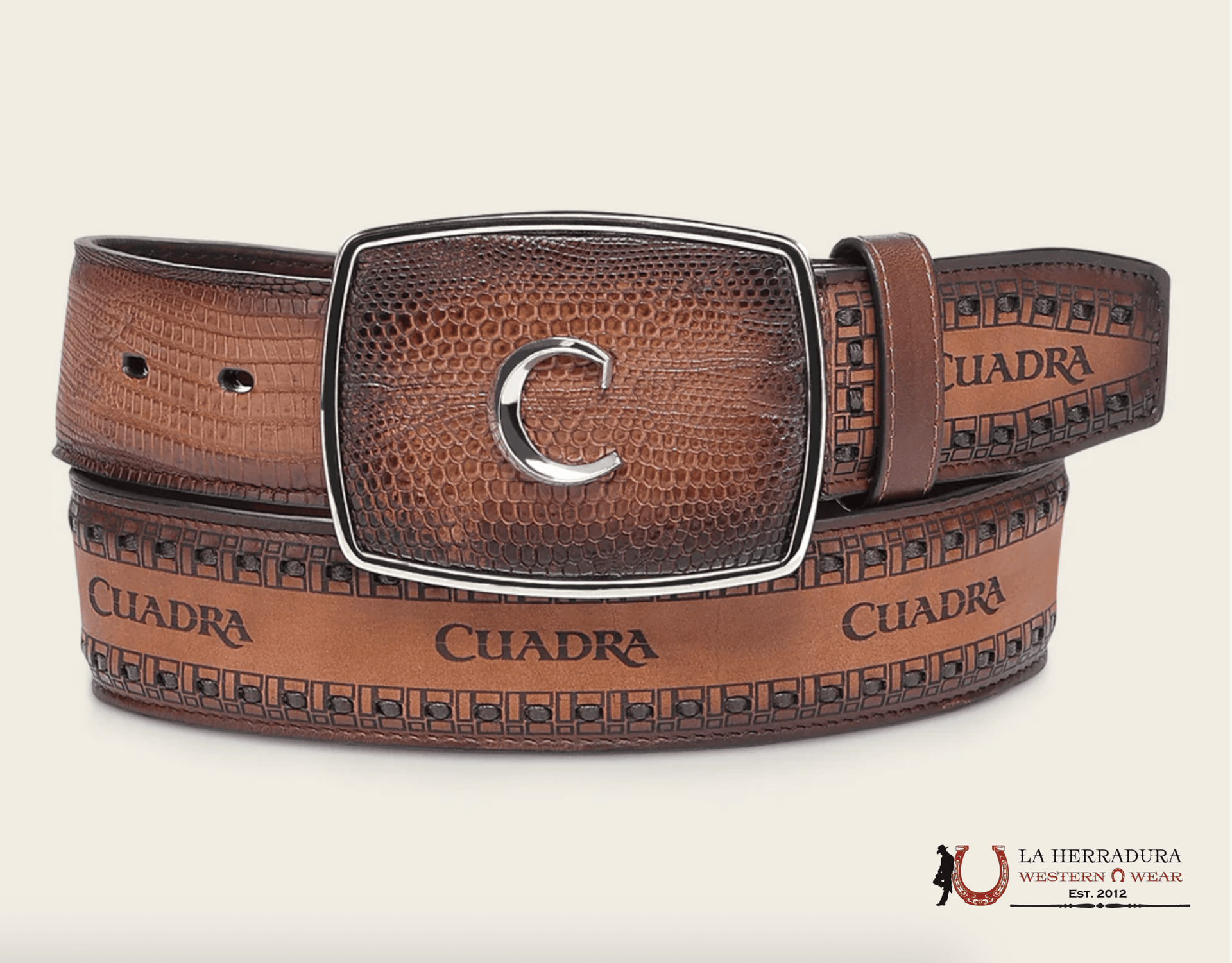 CUADRA LIZARD TEJU BROWN BELT BC356