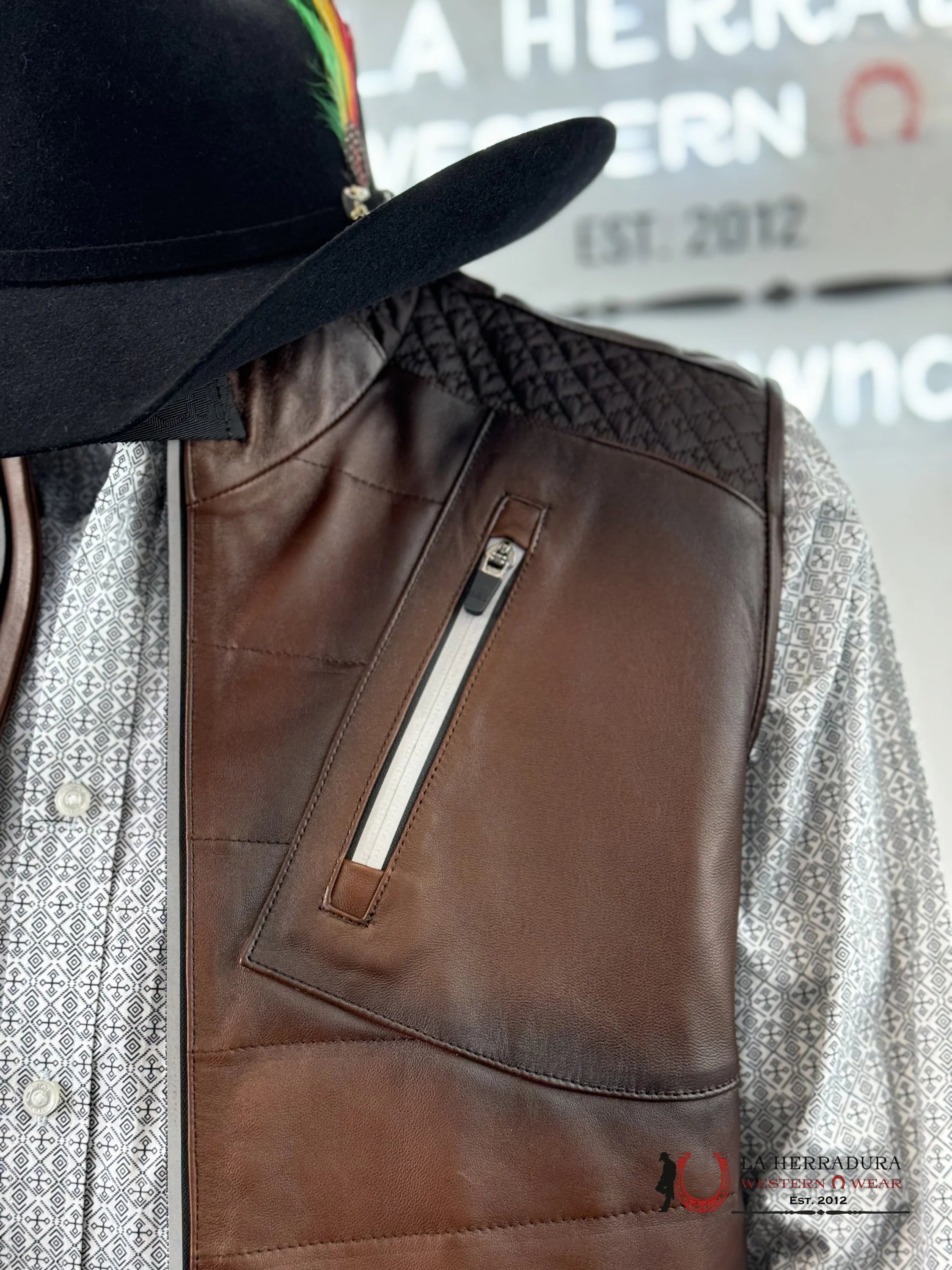 Cuadra Mens Chaleco Cordero Victor Flores Cafe Zipper Ropa Hombres