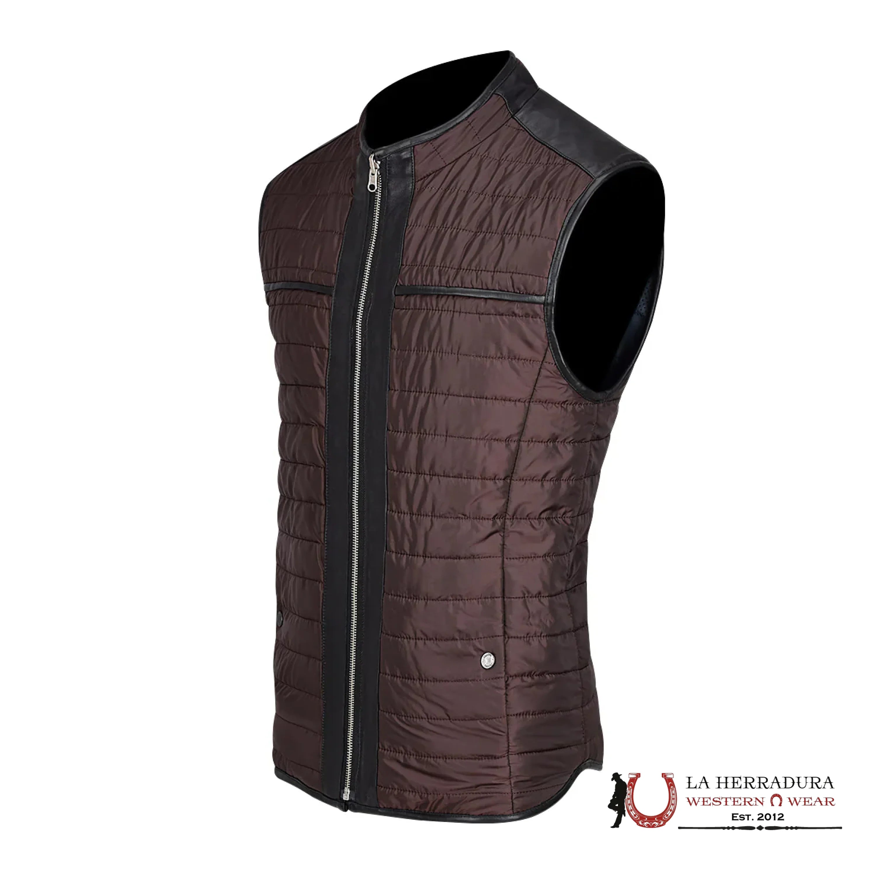 Cuadra Mens Doble View Blue Leather Vest Ropa Hombres