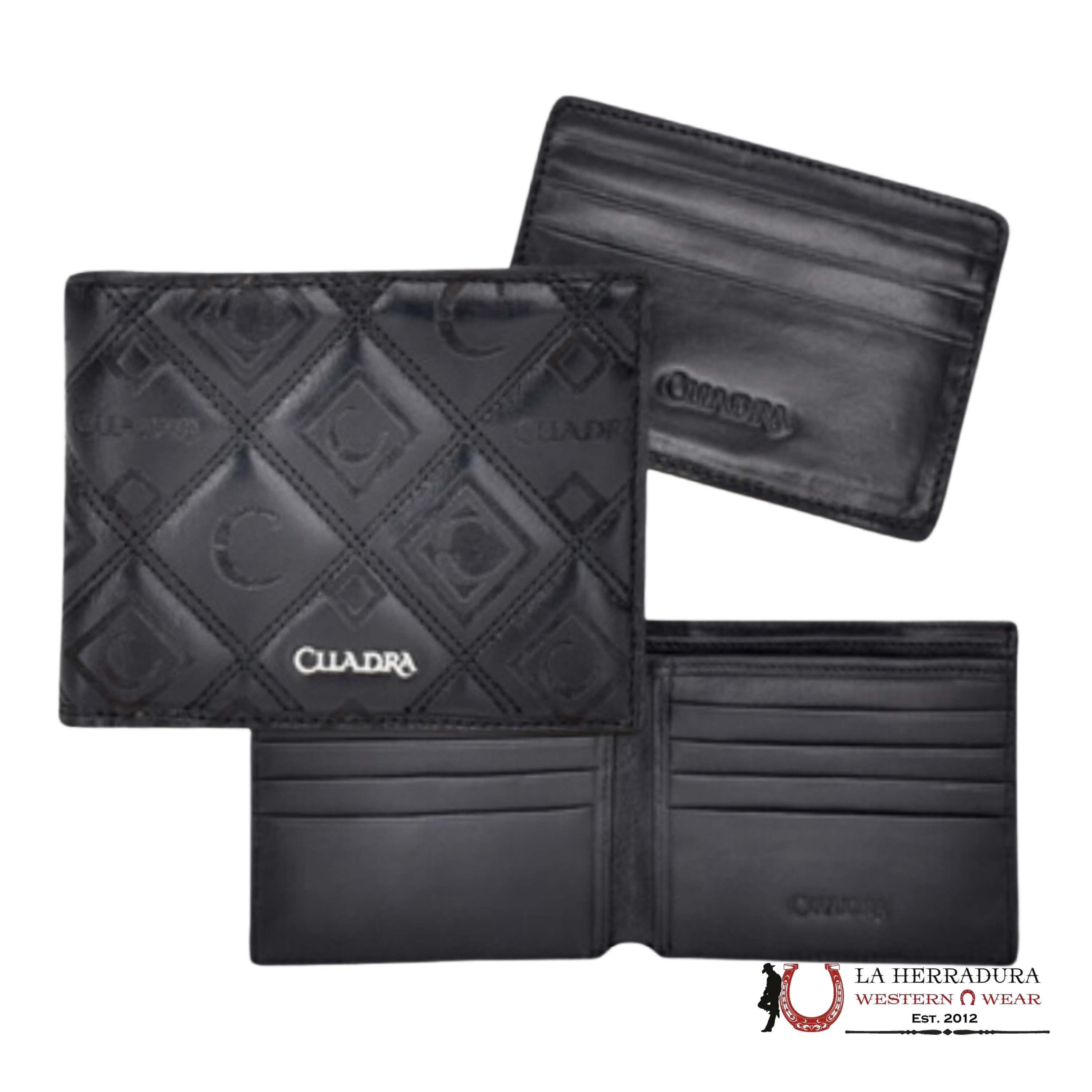 CUADRA MENS RES AZTECA NEGRO BLACK LASER & STICHING WALLET- DU335 ACCESORIOS