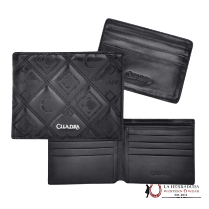 CUADRA MENS RES AZTECA NEGRO BLACK LASER & STICHING WALLET- DU335
