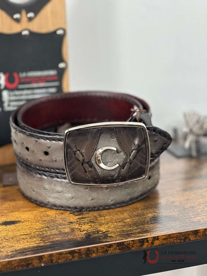 CUADRA OSTRICH COMPLETE GREY GRIS TOKI BELT BC348