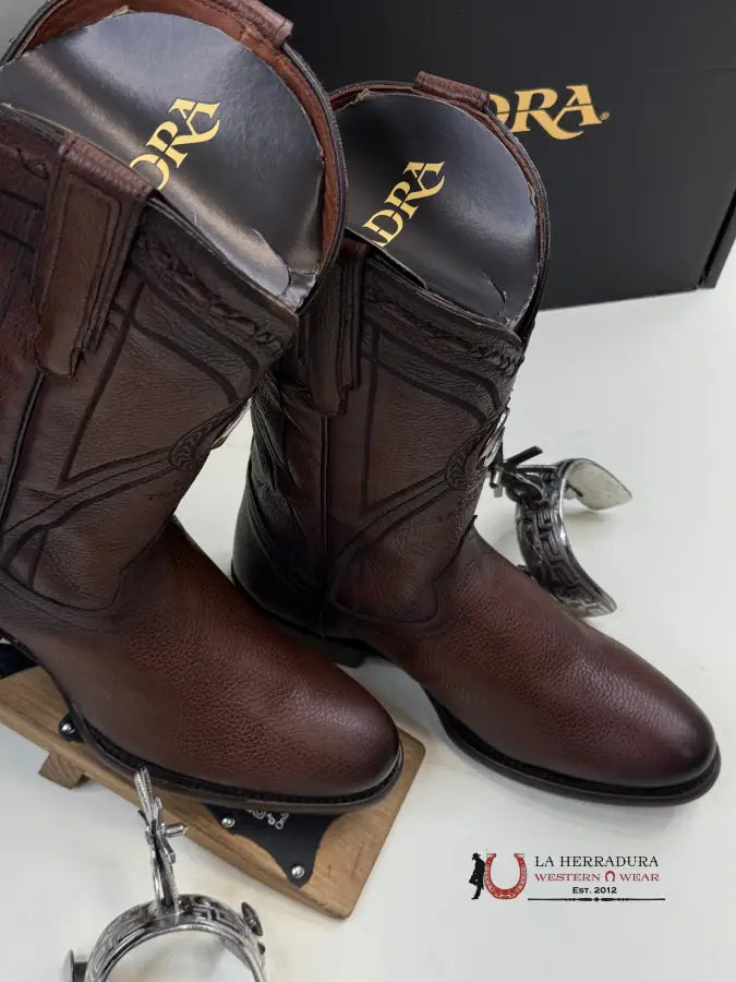 Cuadra Oval Bota De Venado Varyo Miel Botas Hombres