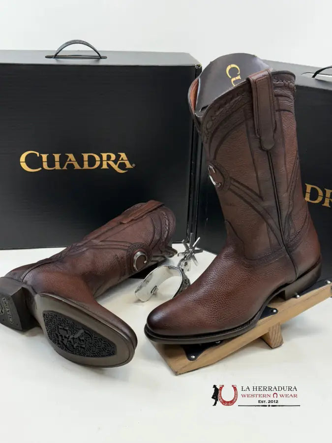 Cuadra Oval Bota De Venado Varyo Miel Botas Hombres