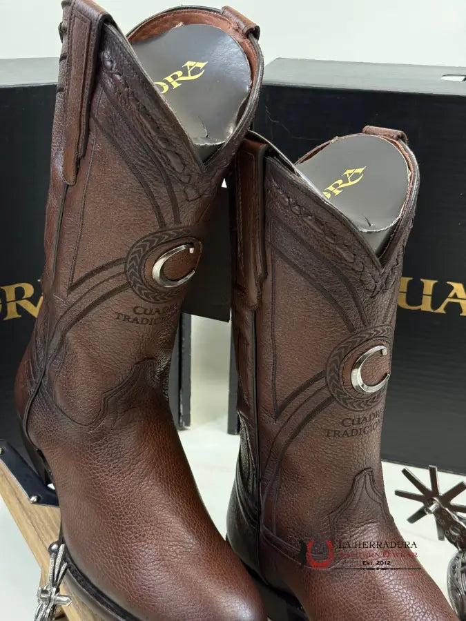 Cuadra Oval Bota De Venado Varyo Miel Botas Hombres