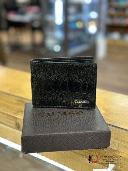 CUADRA PATA DE AVE NEGR BLACK OSTRICH WALLET DU393